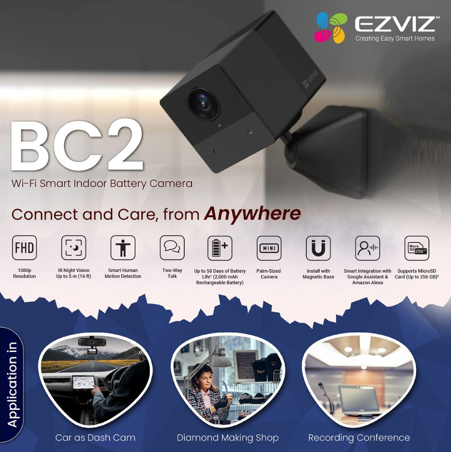 Ezviz C6N H8C C8C BC2 2MP 4MP Wireless Smart IP Camera CCTV Security Motion 2-way talk voice Dashcam