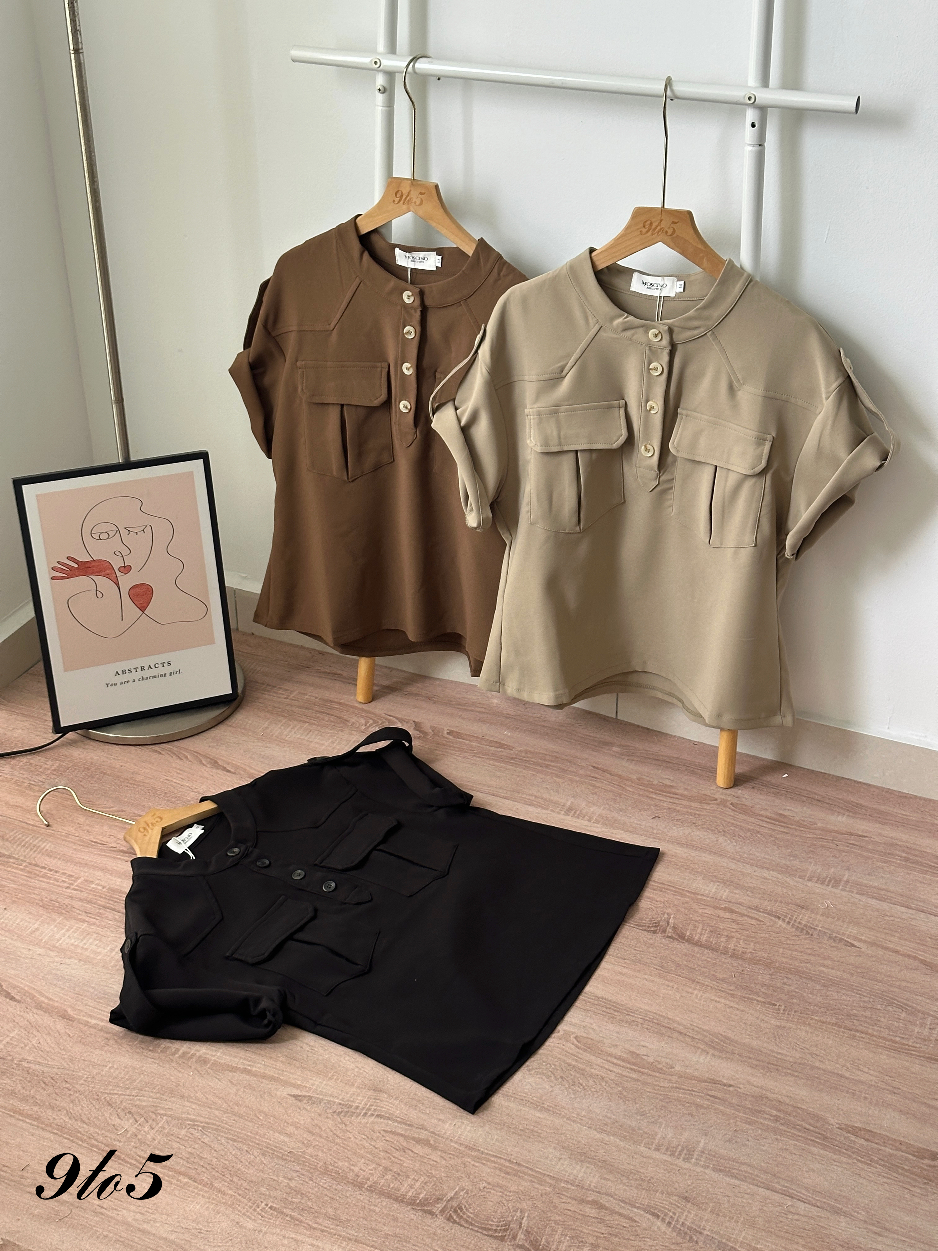 T4448 Mock Neck Cape Sleeve Shirt - 3 Colors 