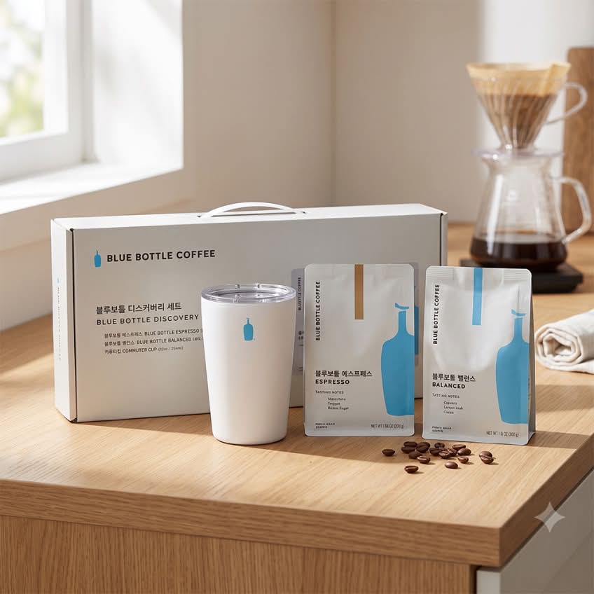中秋禮盒｜韓國限定 Blue Bottle Coffee 2款咖啡豆+ 保溫杯 禮盒套裝｜Discovery Gift Set 