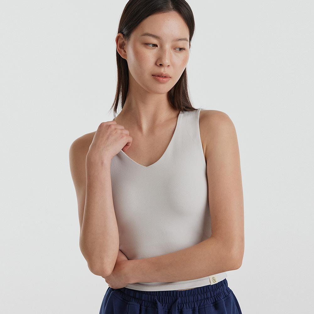 【Tulip Neckline】預購_FFWSBT089 Banda Light V-Neck Cross Crop Top by front2line