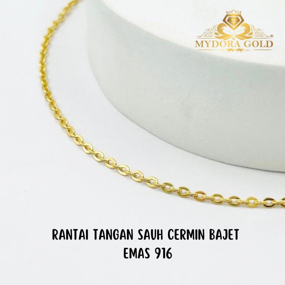 MYDORA Rantai Tangan Sauh Cermin Bajet l EMAS 916/22K
