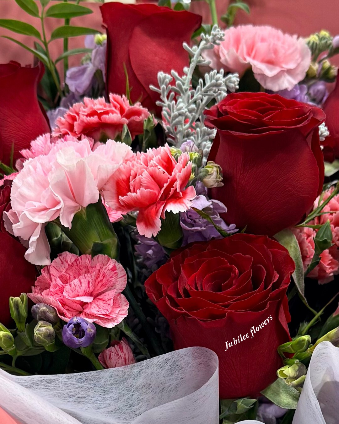 高原紅玫瑰花束