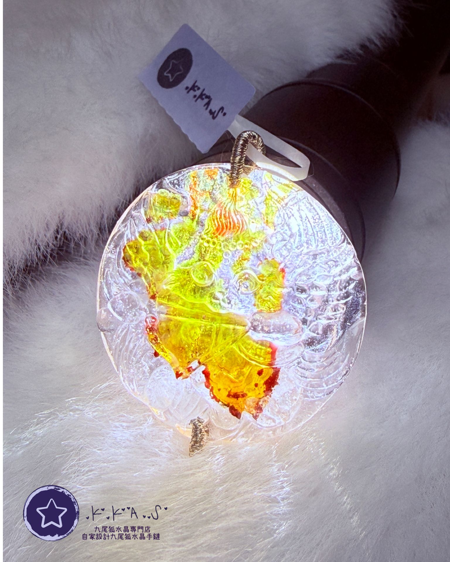 K00222 錦鯉膠花 邱比特狐 - 吊墜/手牌兩用款