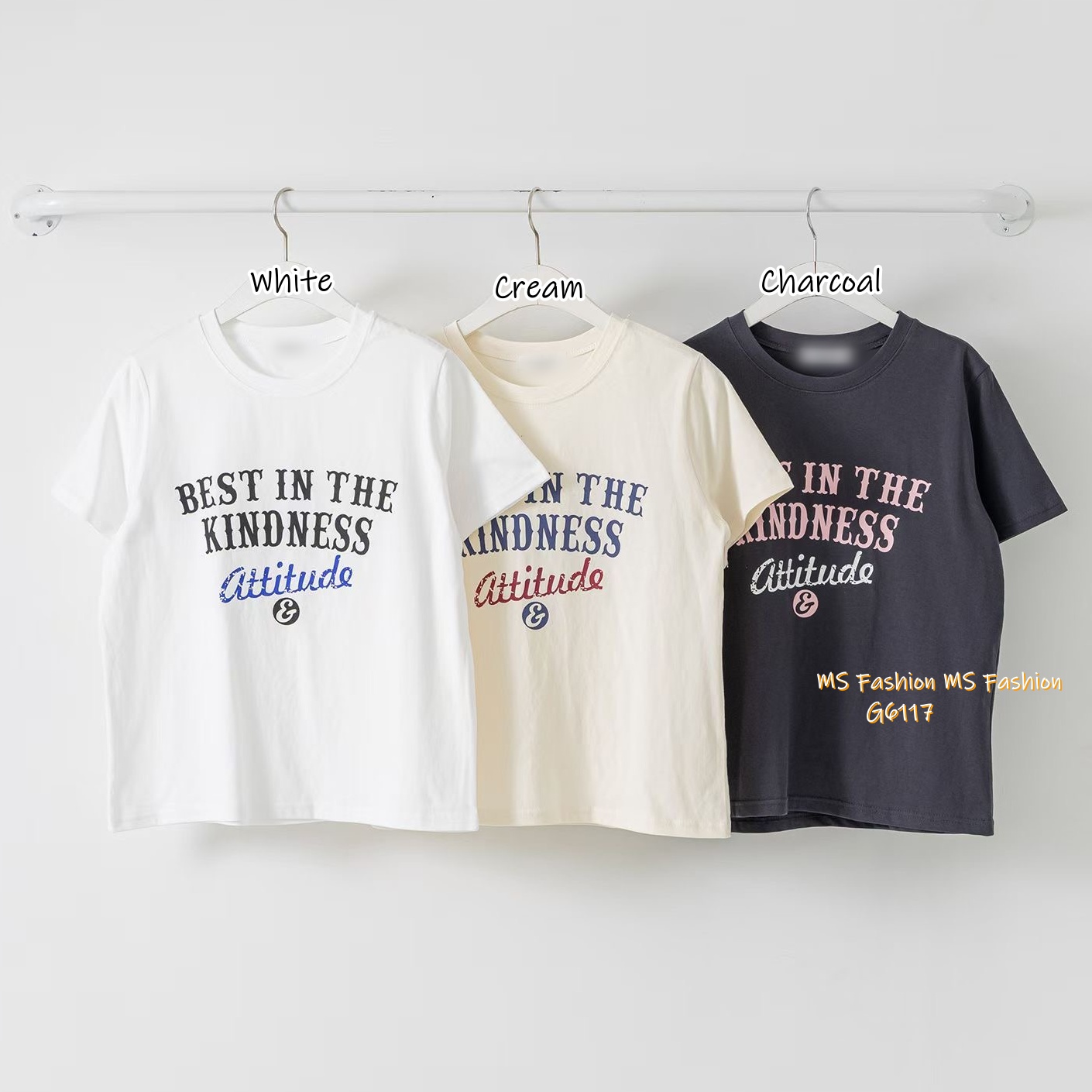 G6117 韓國🇰🇷拼色字母tee