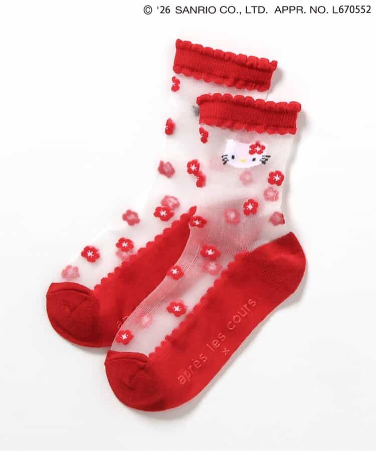 🇯🇵預訂 日本直送🇯🇵Apres les cours x Sanrio系列四色人物花朵圖案透視襪