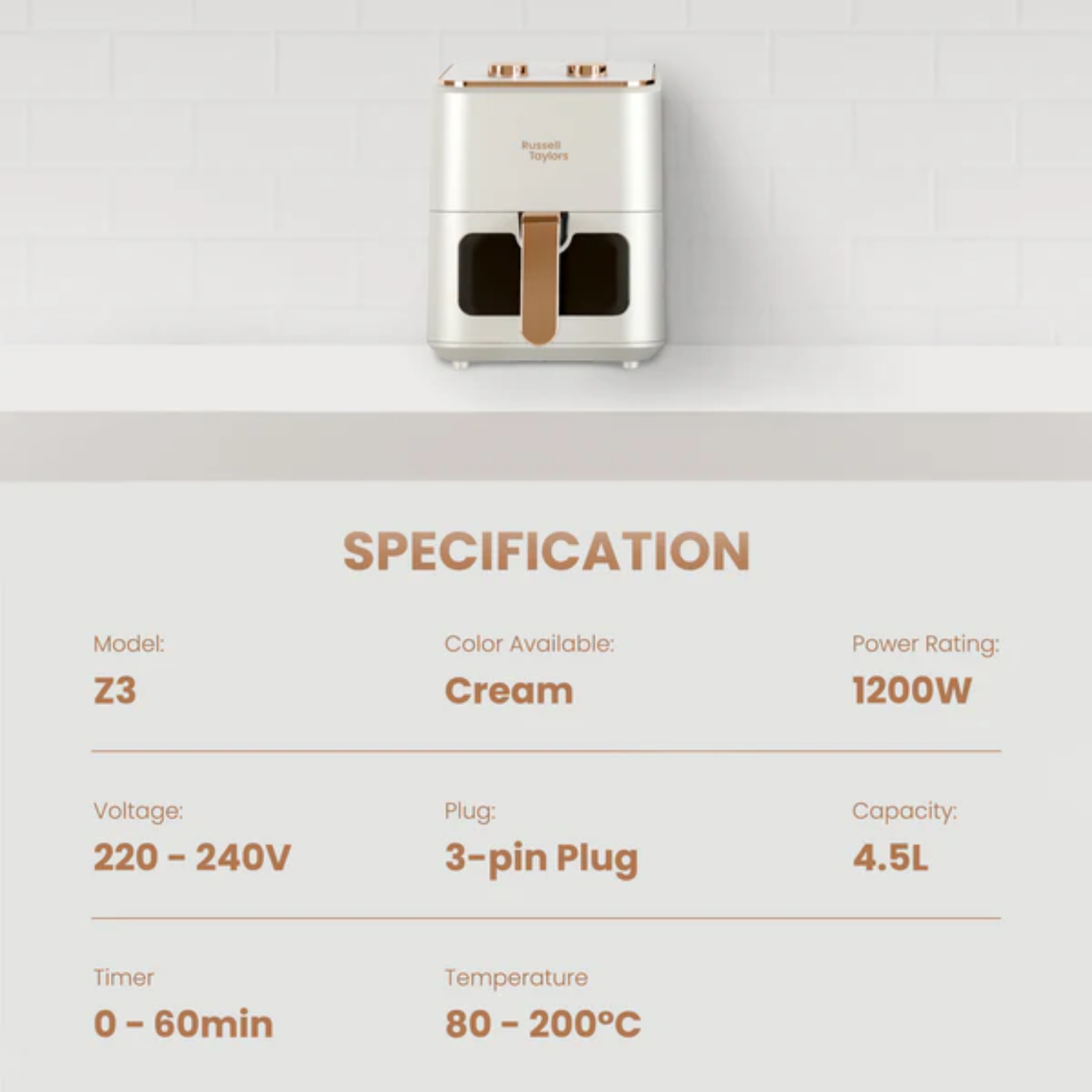 Russell Taylors 4.5L Window Air Fryer (Z3)