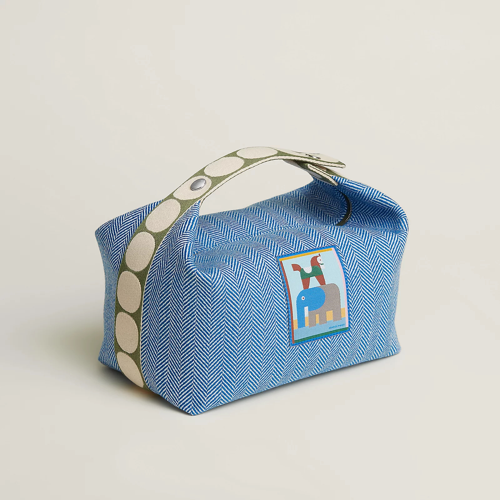 Hermes 全新🆕 全棉Bride A Brac Animaux Blocks 帆布圖案手柄便當包包 GM