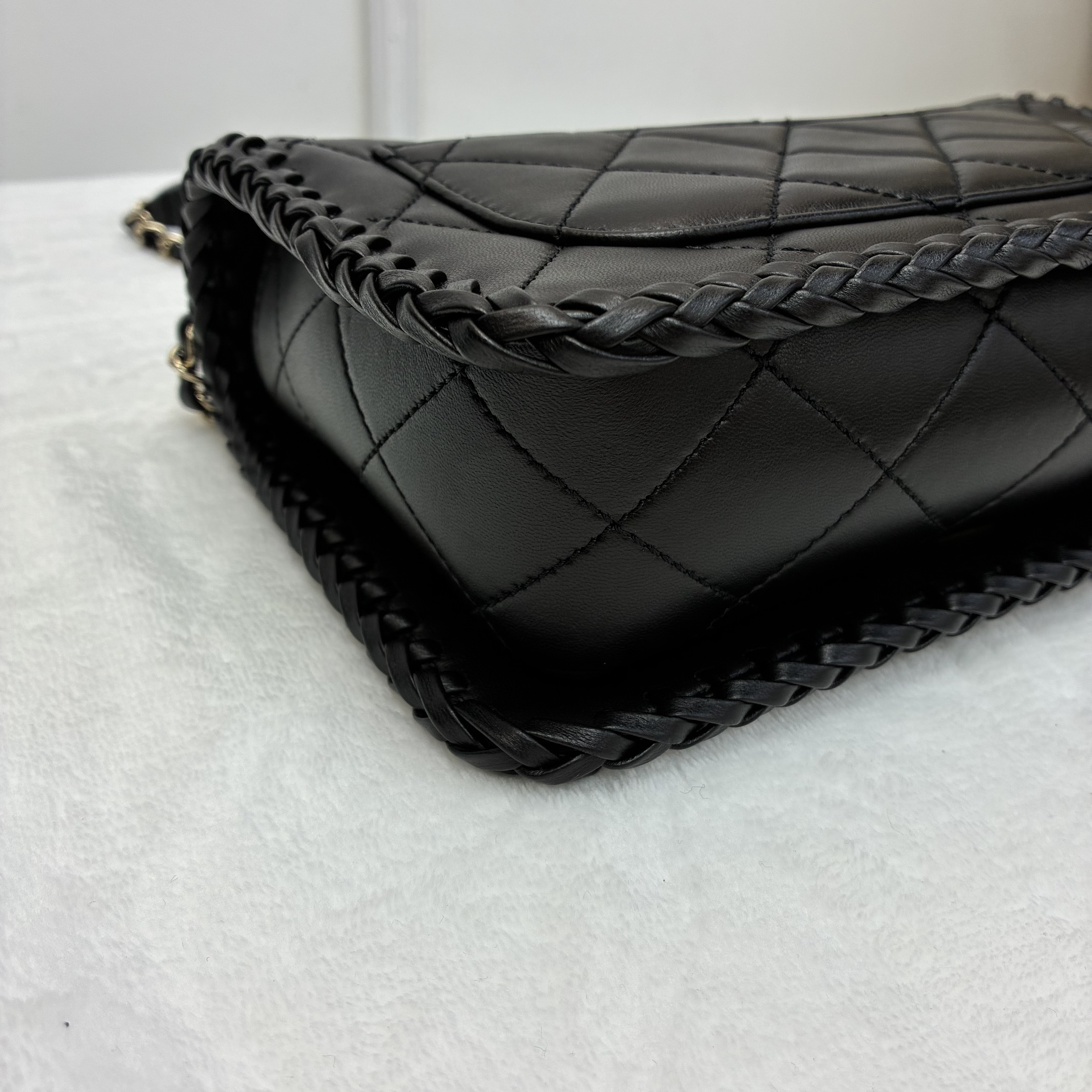 Full set 23A Chanel黑色拼接小羊皮