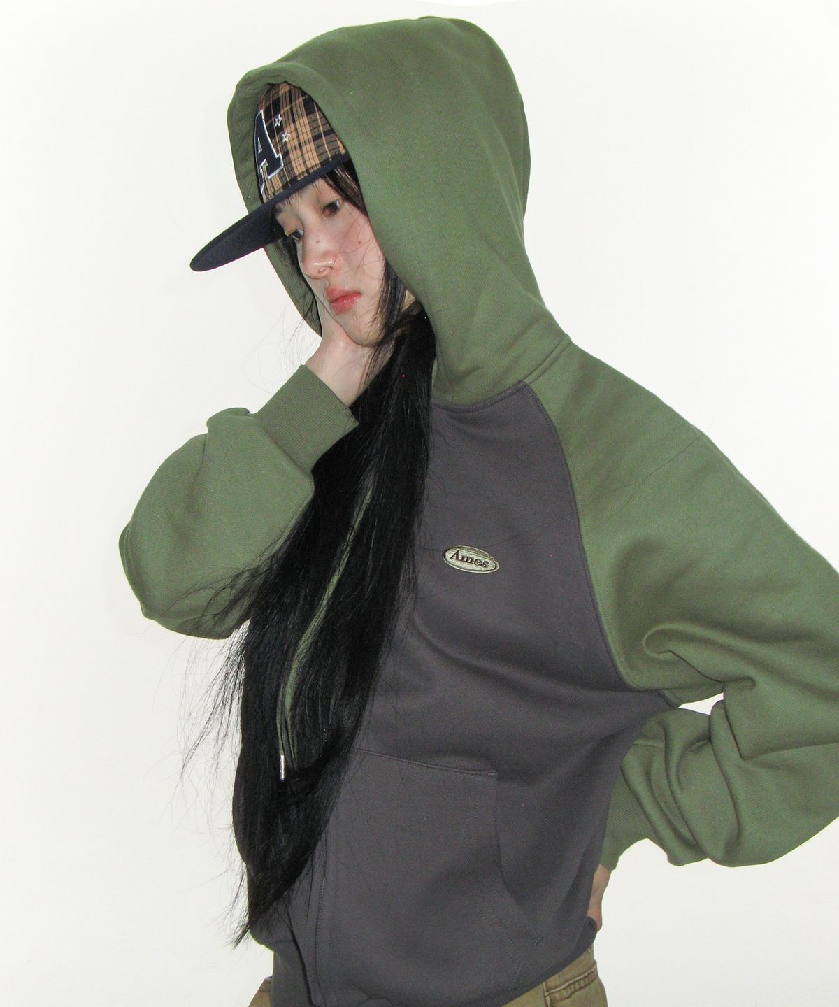 🇰🇷訂購｜AMES 26SS｜ CIRCLE LOGO RAGLAN HOODIE ZIP-UP 3色 