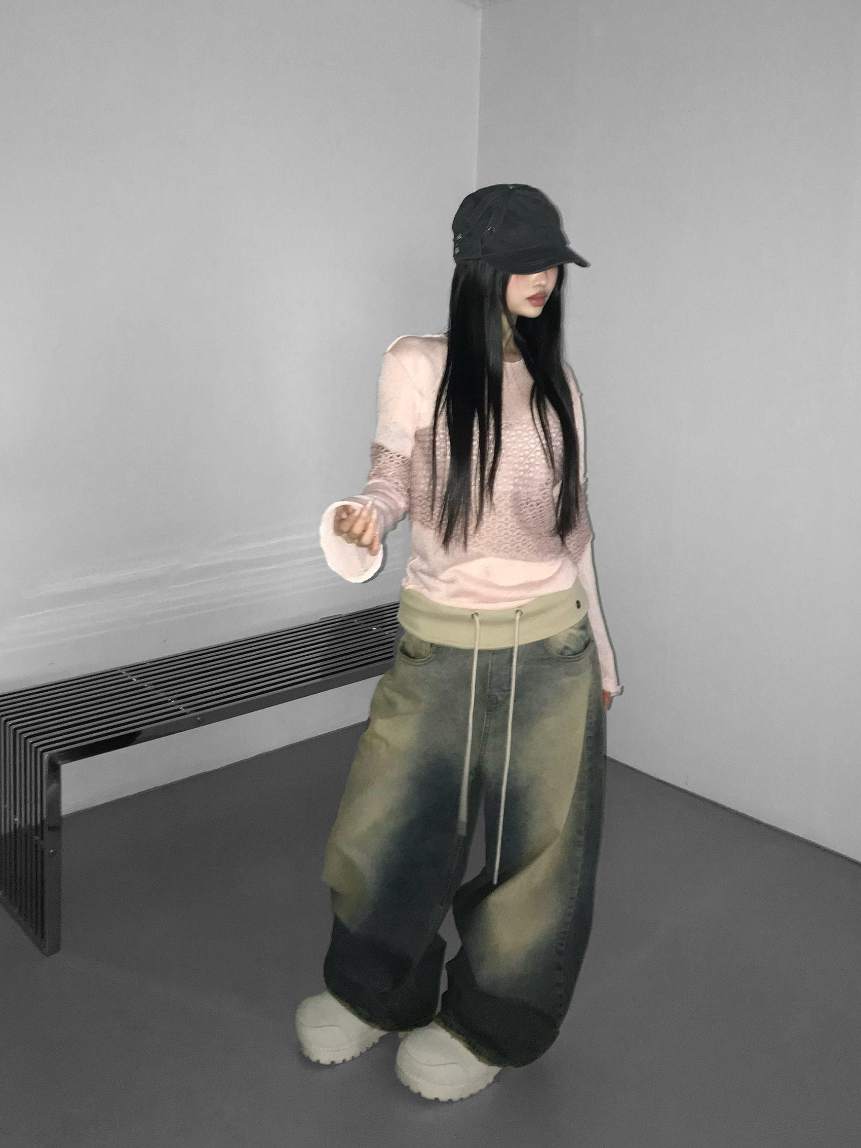 Asymmetrical Sheer Knit Top