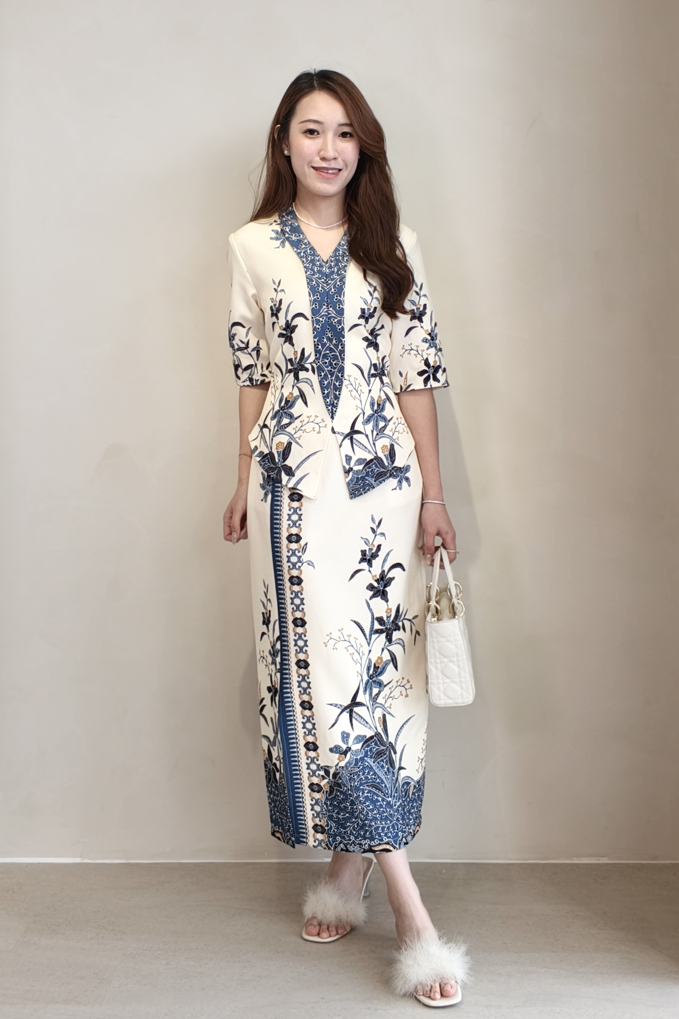 13001 Orient Bloom Printed Maxi Skirt