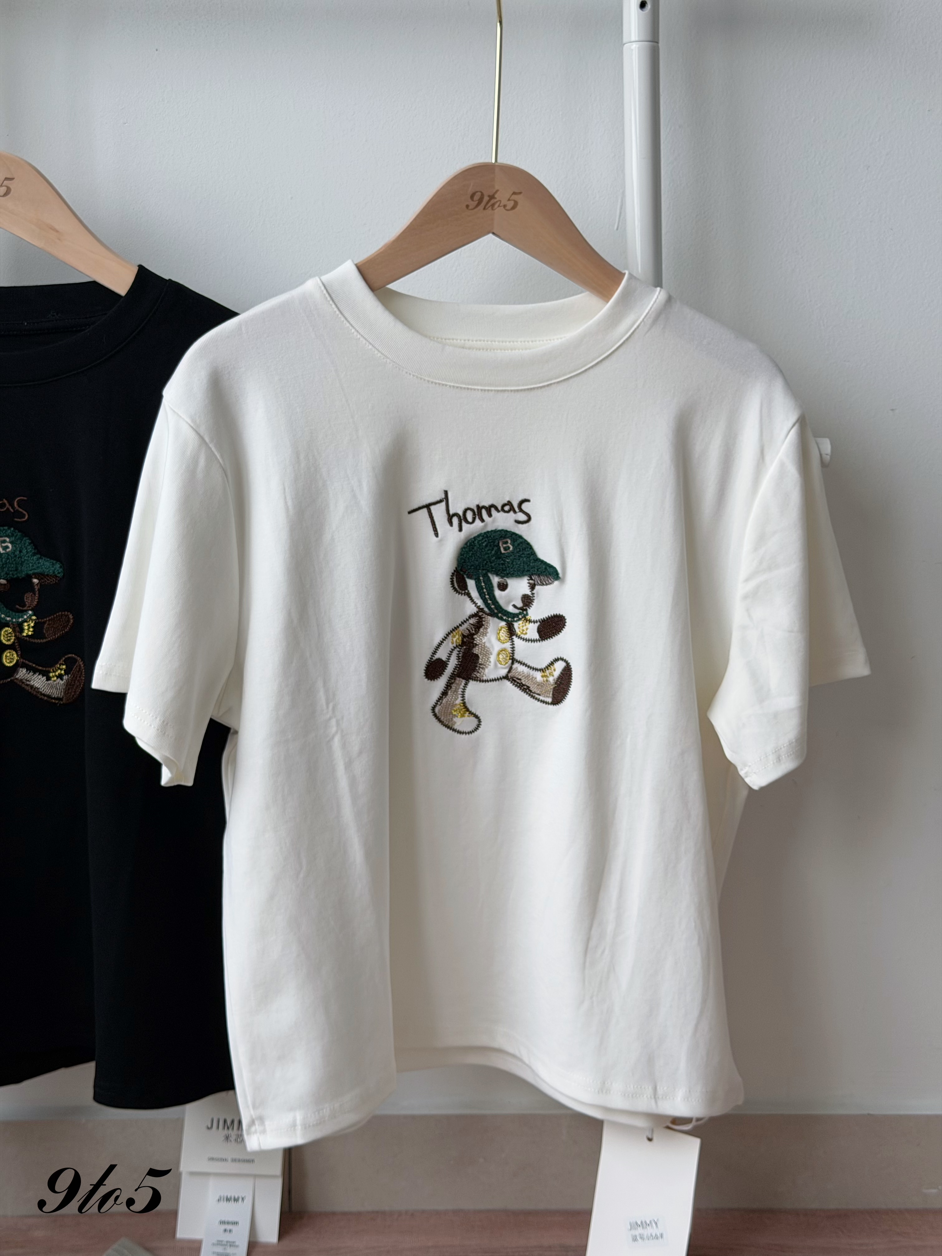 T4528 Embroidery Bear Tee - 4 Colors 