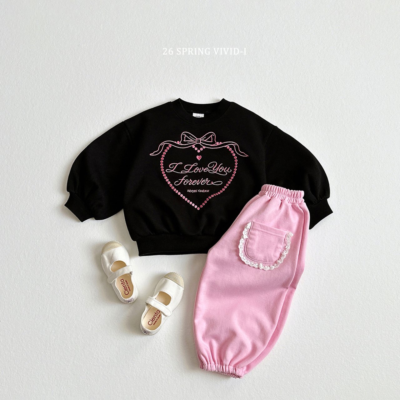 🌸預訂 韓國直送🌸🇰🇷VIVIDI兩色蕾絲口袋寬鬆束腳運動褲