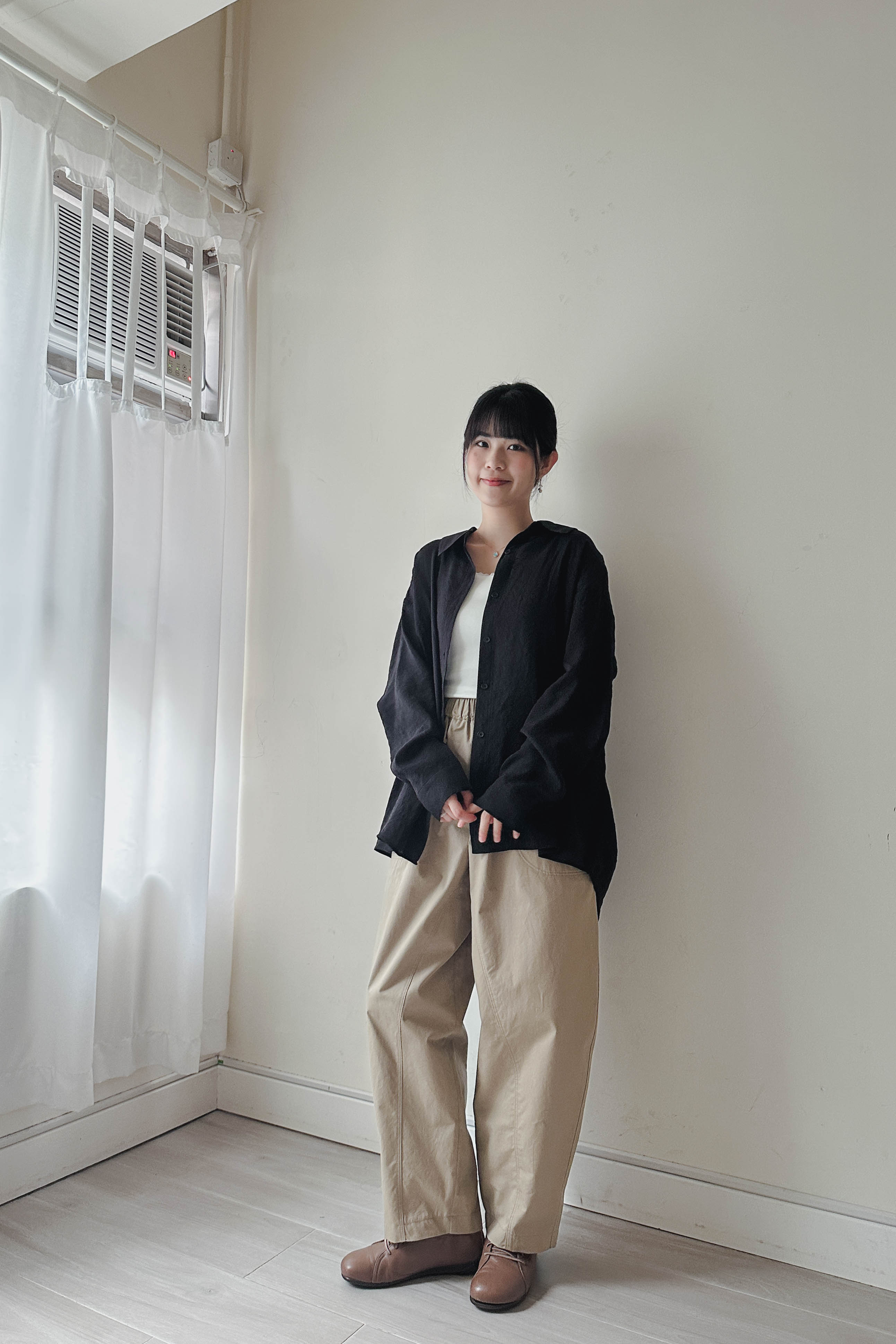 棉質輕身九分彎刀褲 (三色入)