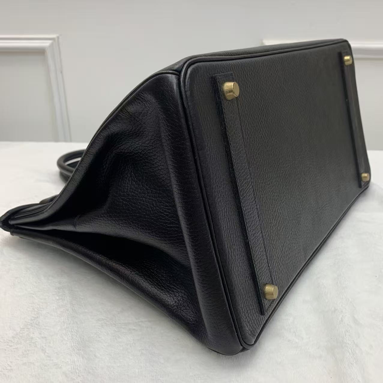 Hermes/愛馬仕 Birkin40鉑金包 BK40手提公文包89黑色金扣 絕版阿登皮 經典典藏款 