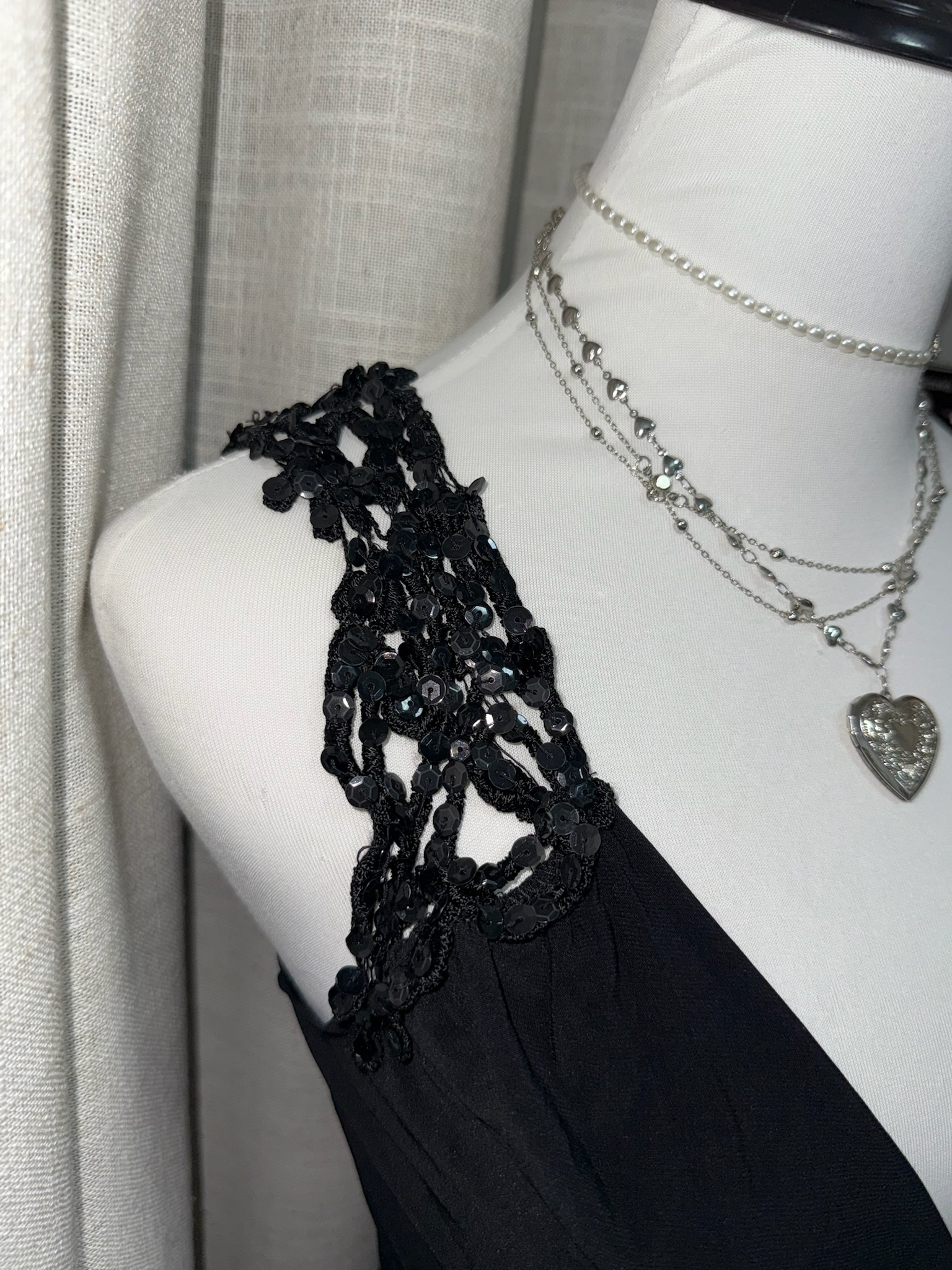 Surplice V-Neck Floral Trim Cocktail Dress