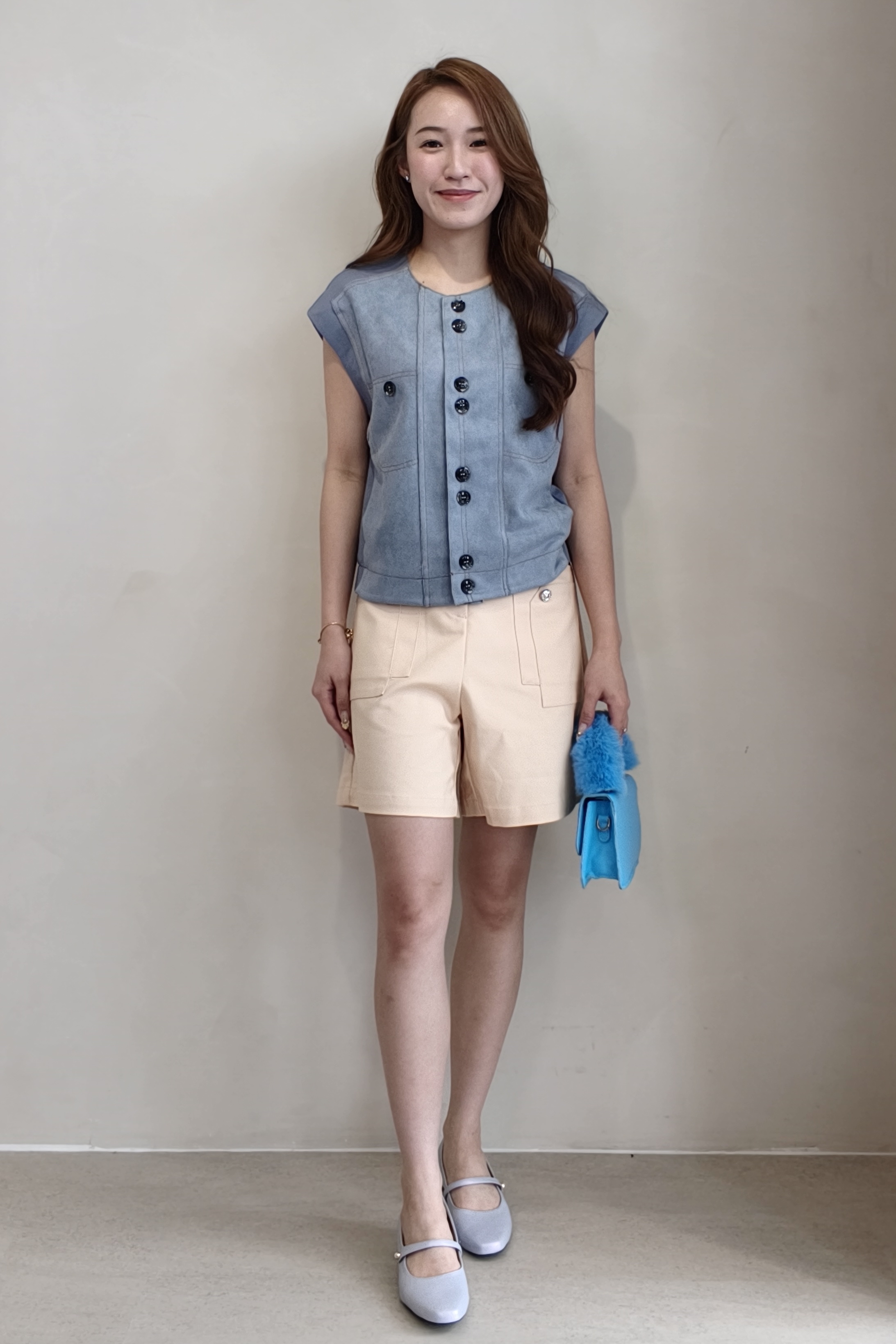 3352 Velvet Panelled Ponte Sleeveless Top