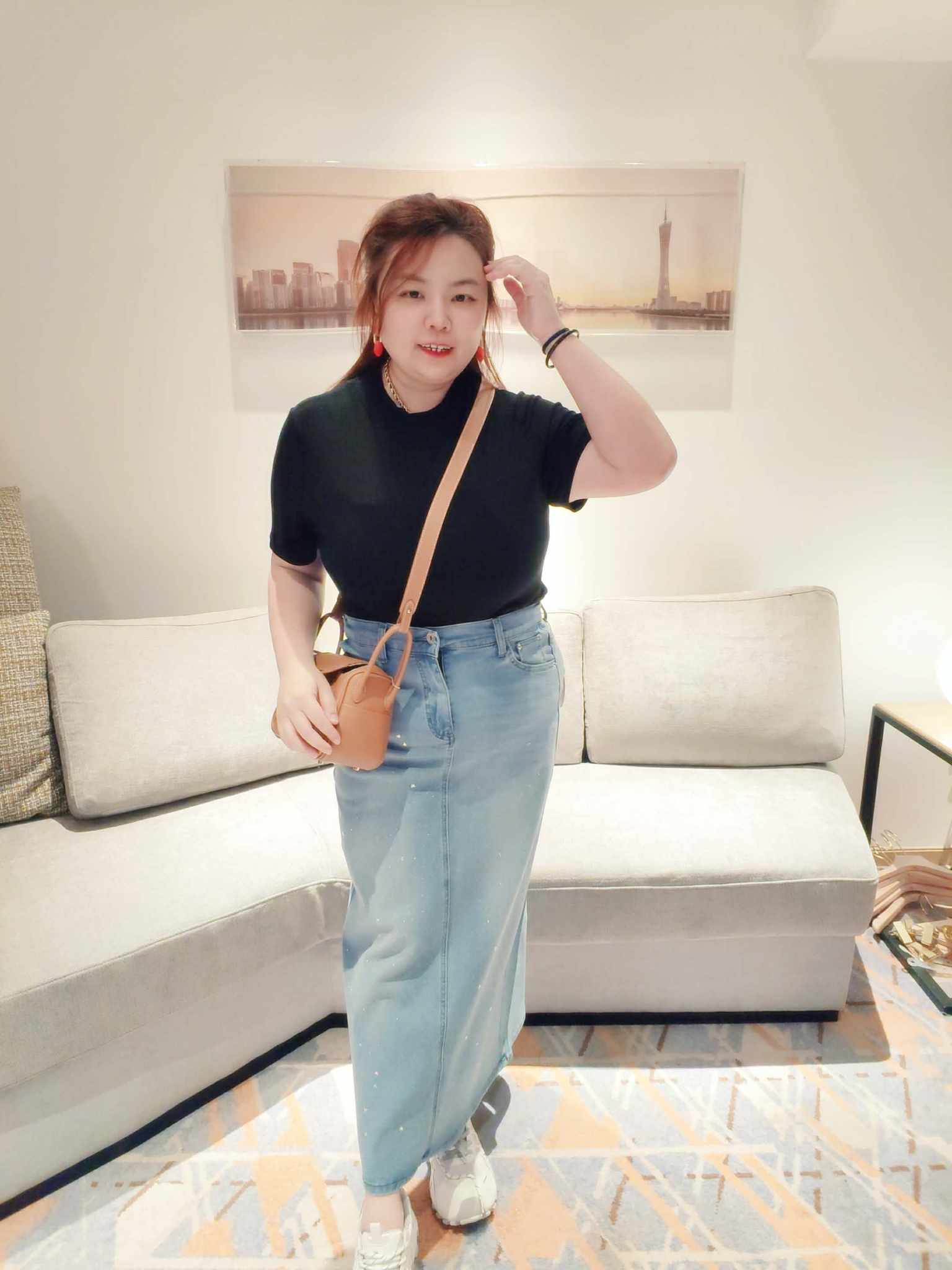 YCI08 C1096 3D闪钻天丝弹力牛仔长裤裙