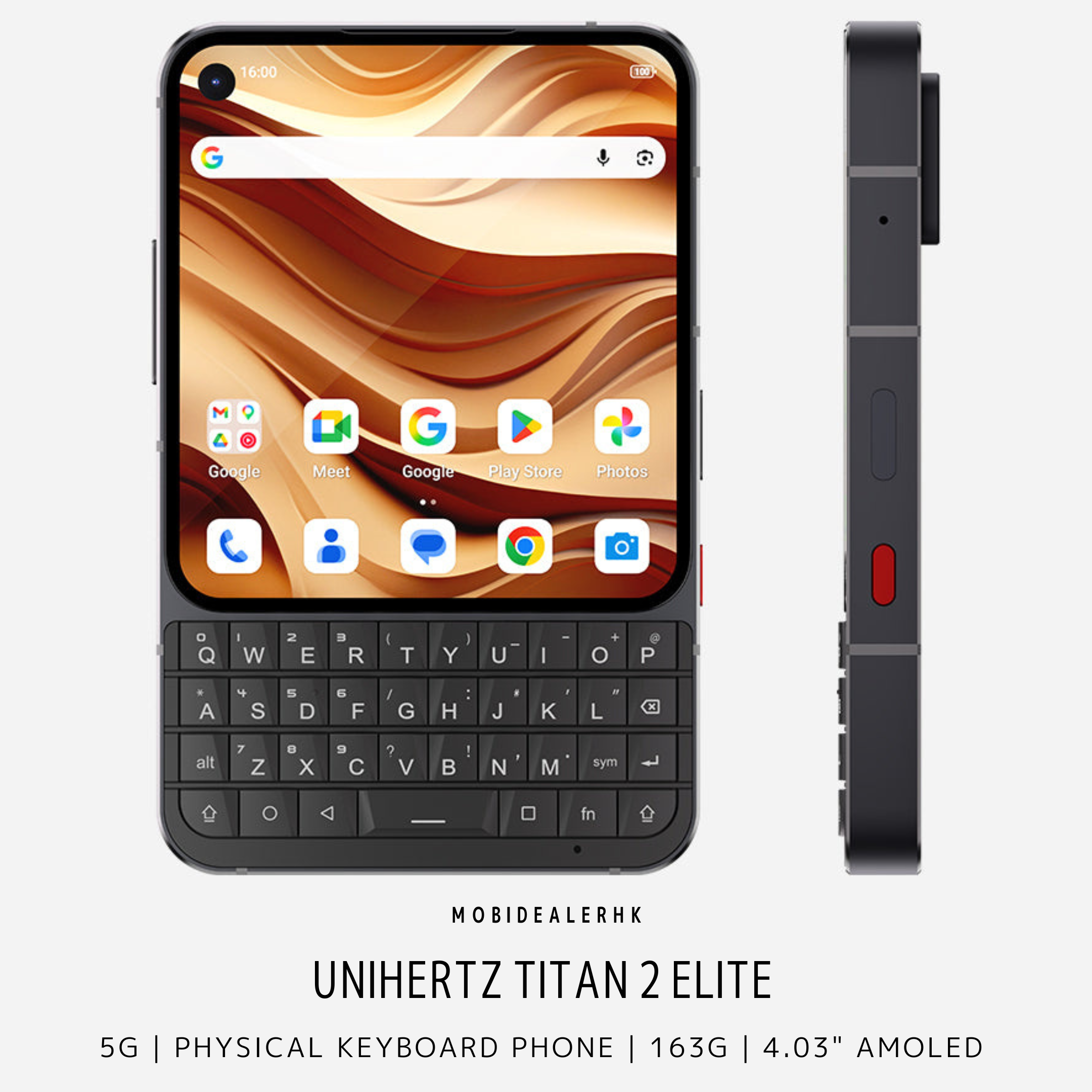 Unihertz Titan 2 Elite | 5G | 智能手機 | 鍵盤手機 | 4.03 吋 120Hz AMOLED 螢幕 | 天璣 7400 | 雙 5000 萬像素鏡頭