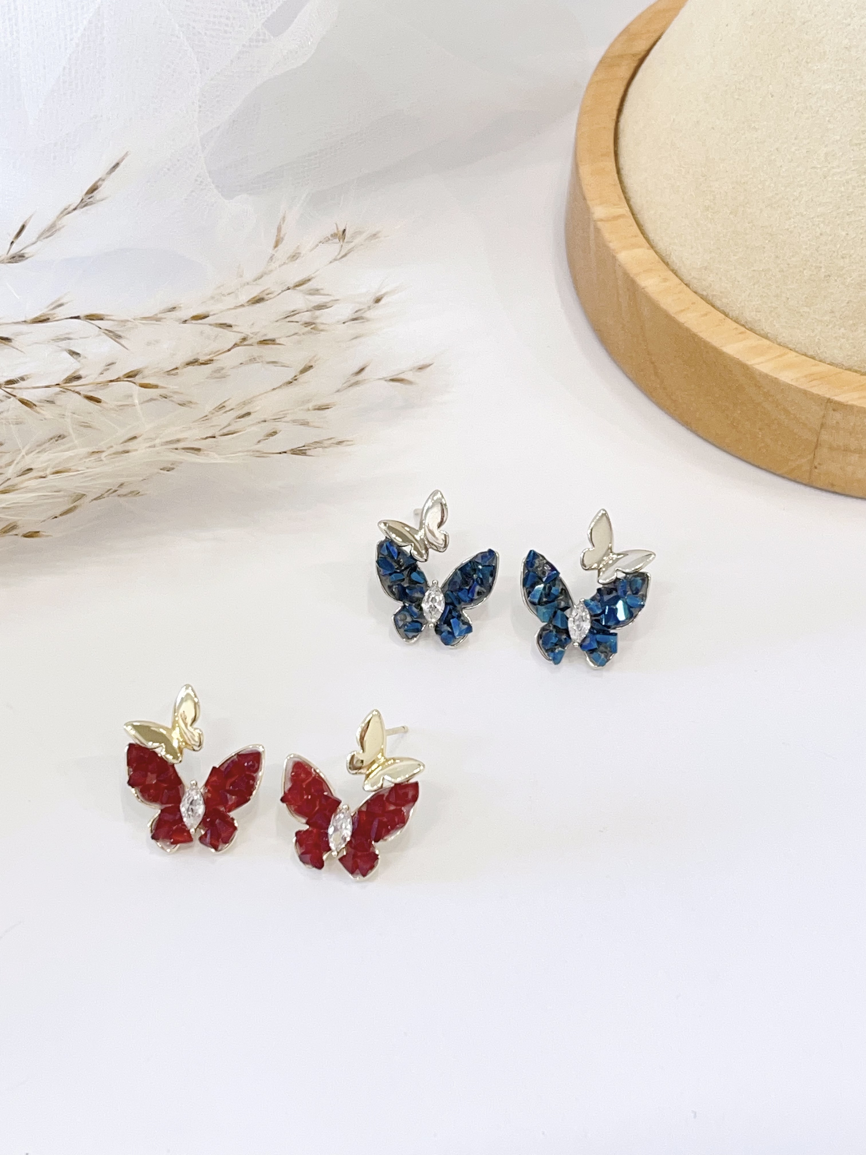 蝴蝶系列🦋神秘感锆石蝴蝶耳环