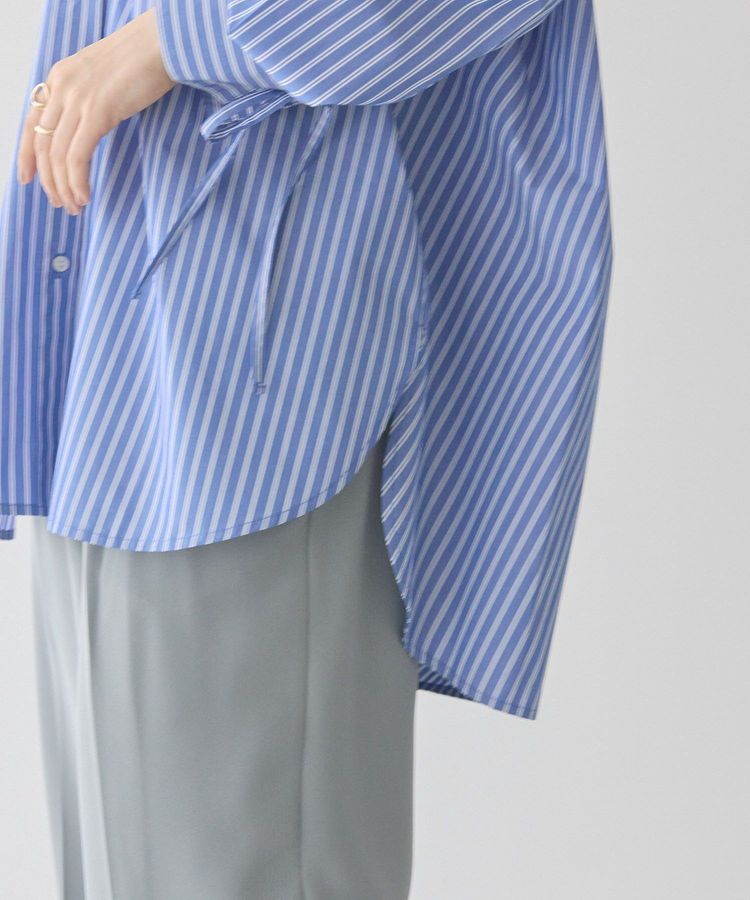 日本春裝預購 緞帶條紋襯衫