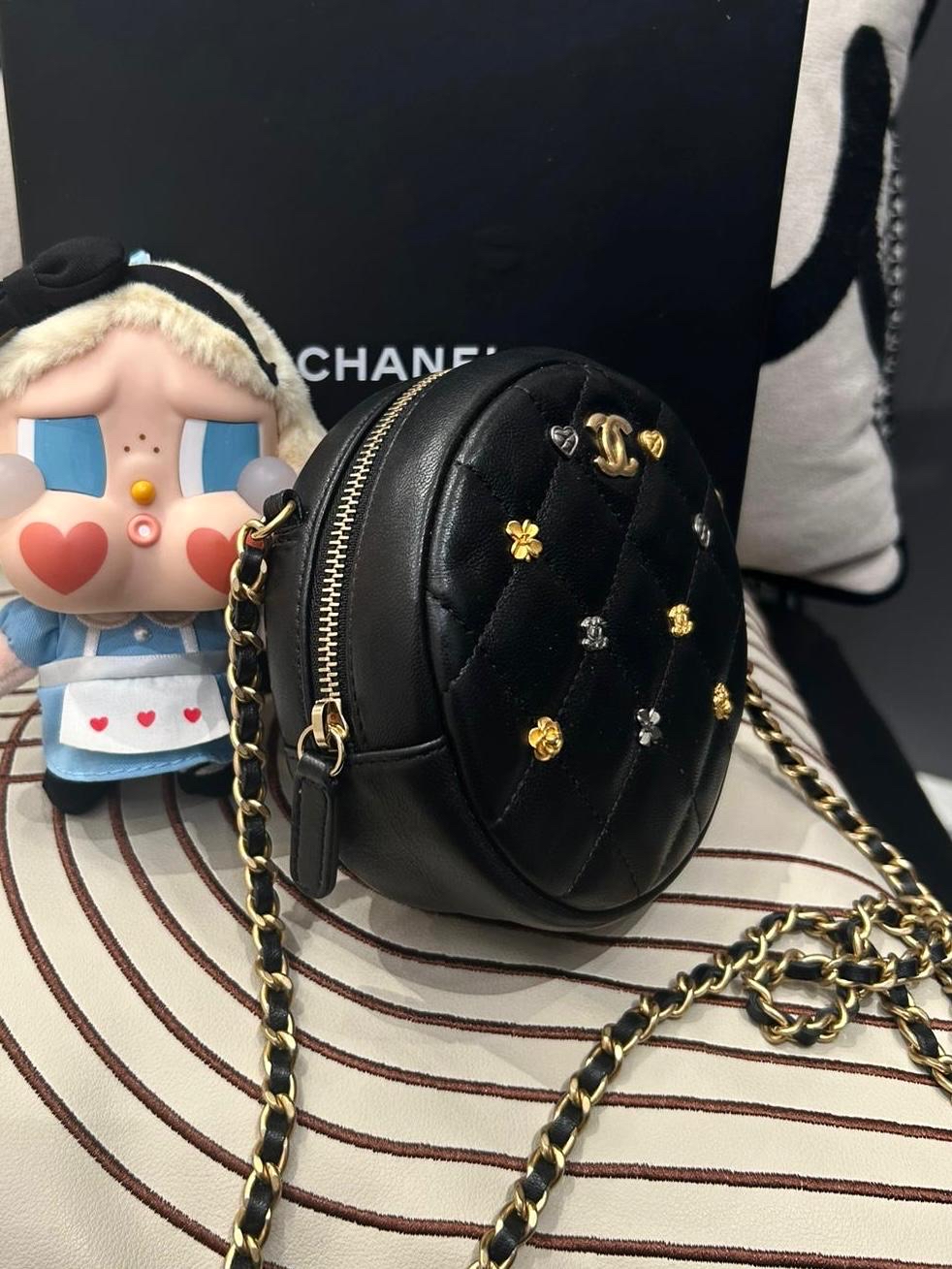 Chanel round chain bag A81620 ,100%Authentic,98%new ✅card✅dust bag ✅Box