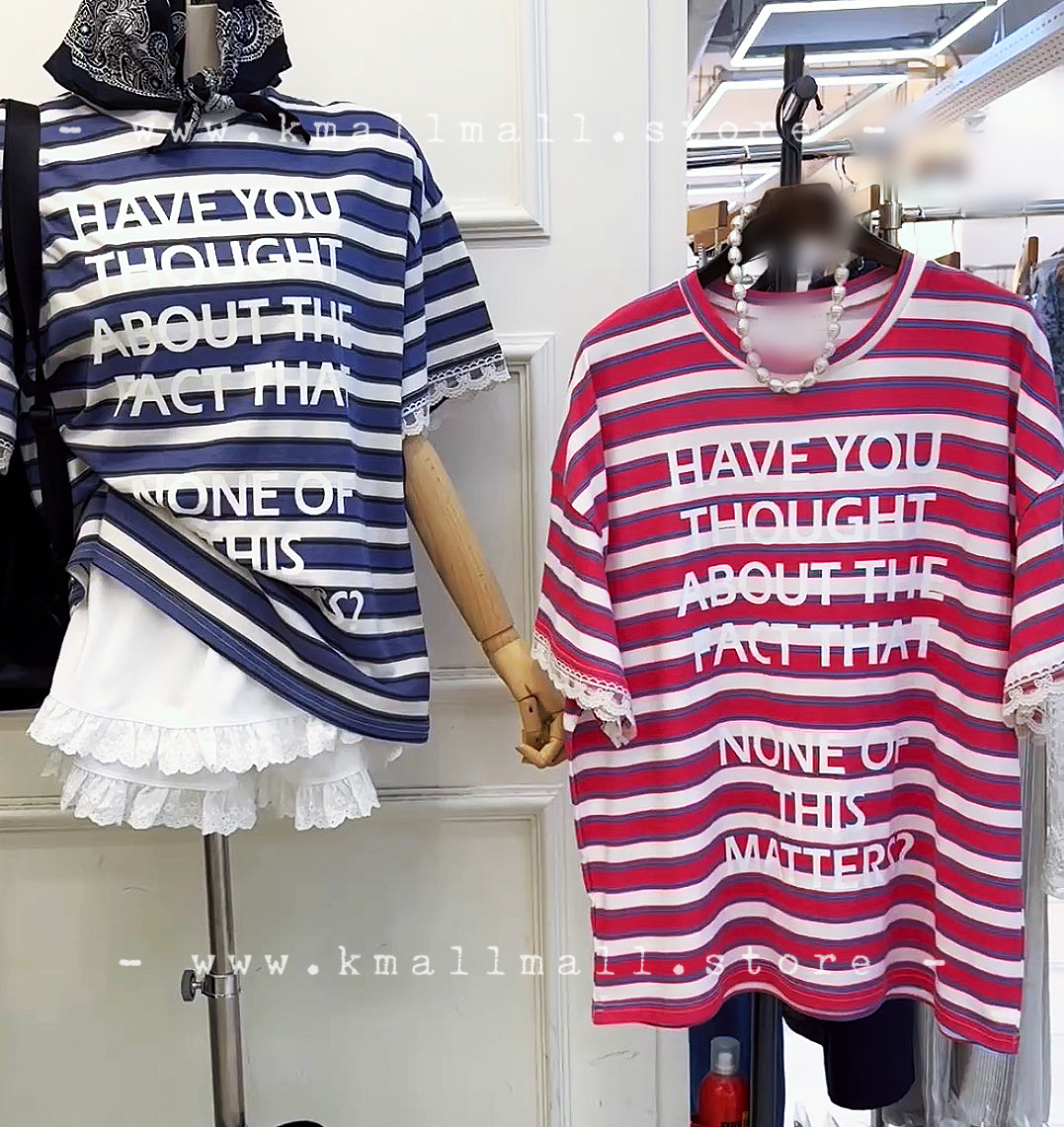 橫間Lace英文字Tee
