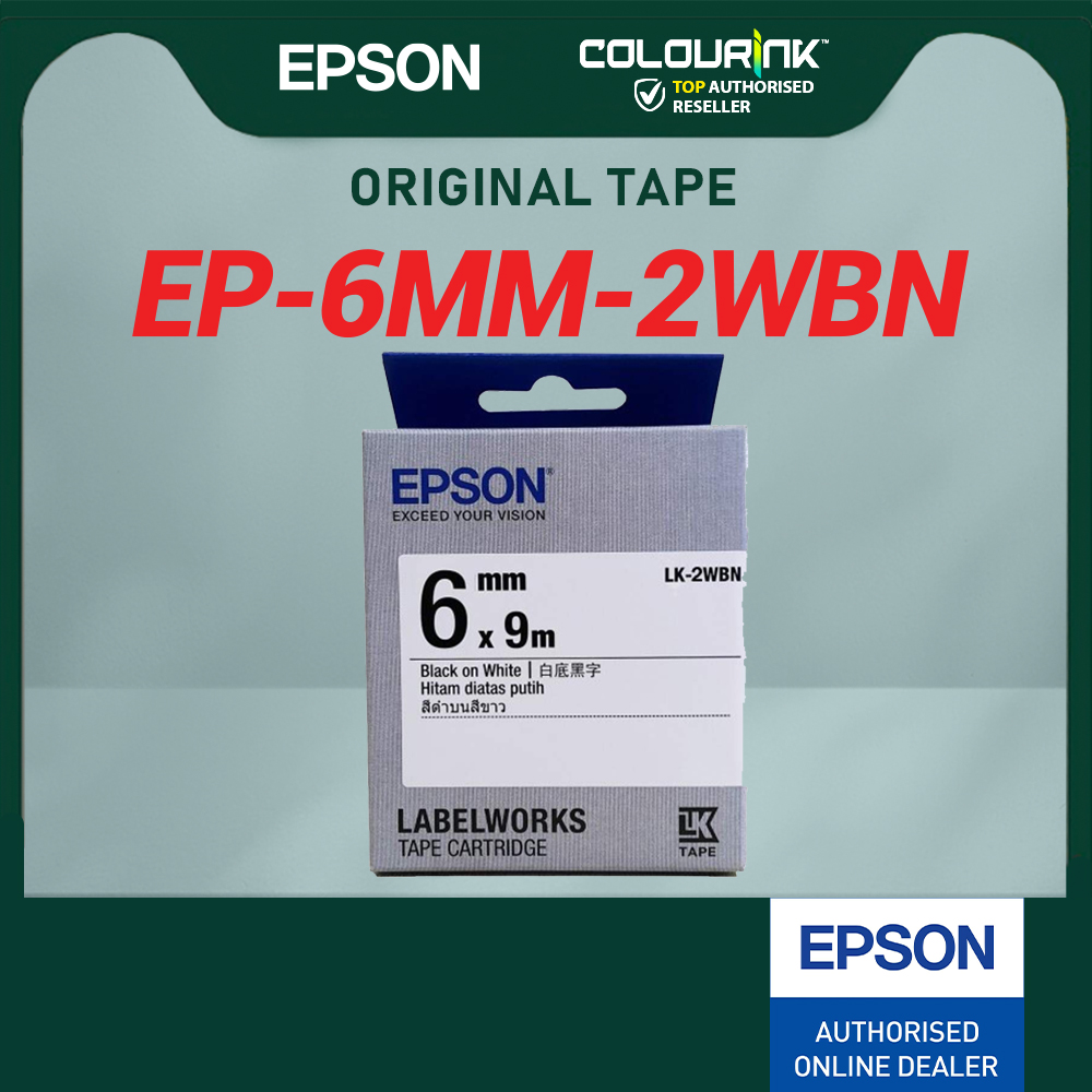 Epson Original LK Label Tape Sticker 9 Meter Long 2WBN 3WBN 3YBP 4WBN 4KBM 4TBN 4SBM 4LBP LW-K200 LW-K400 LW-600P LW-700