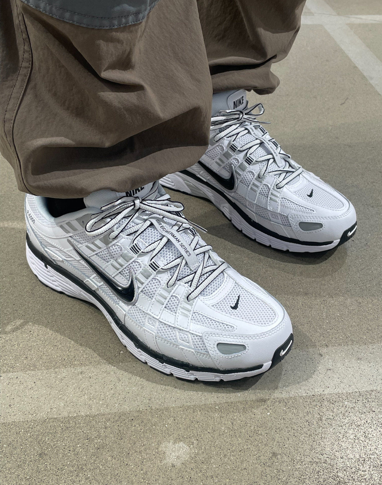 CD6404-107 Nike P-6000 White Metallic Silver Black CD6404-107