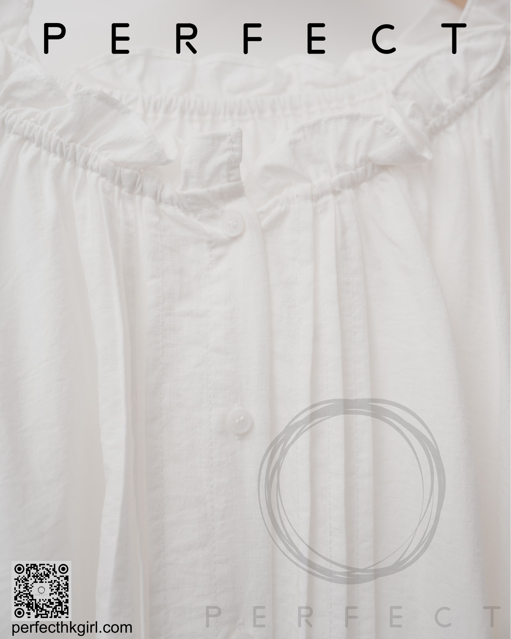 T0025_防皺氣質花領蝴蝶上衣 (純潔白）