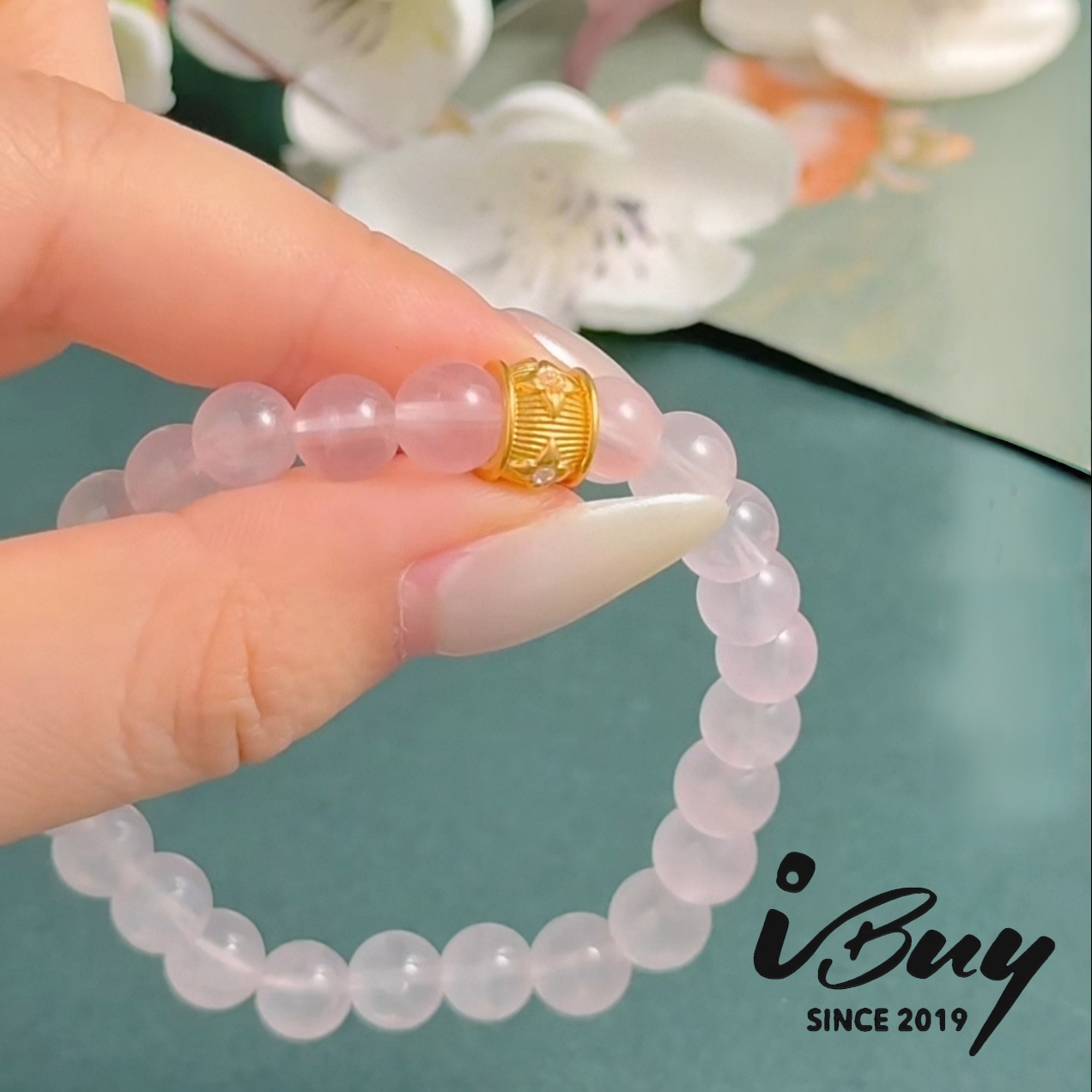 999 FOUR LEAF CLOVER PAVED BEAD 999 金 镶嵌四叶路路通串咀