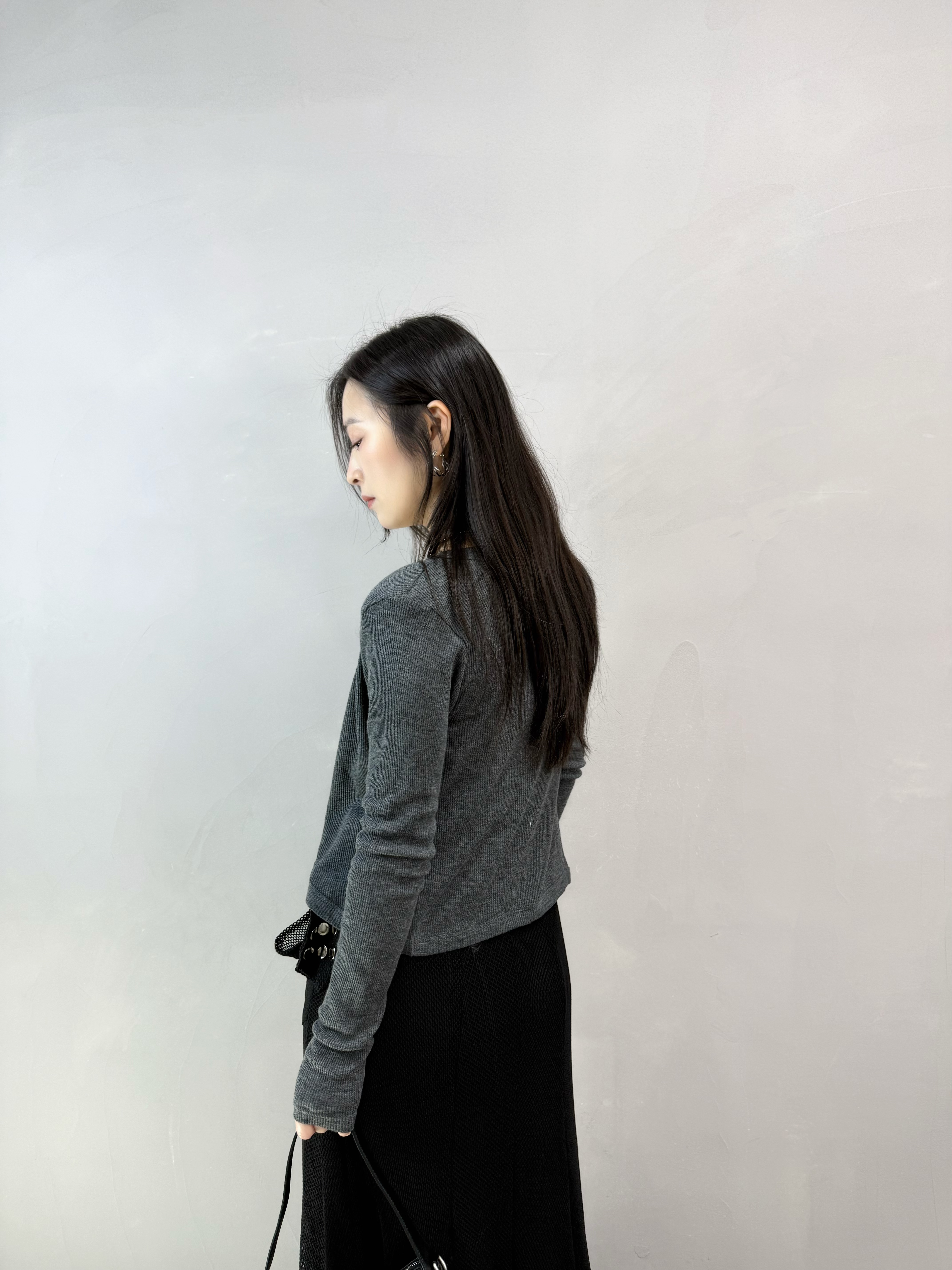 M63 格仔紋背心+刺繡外套set