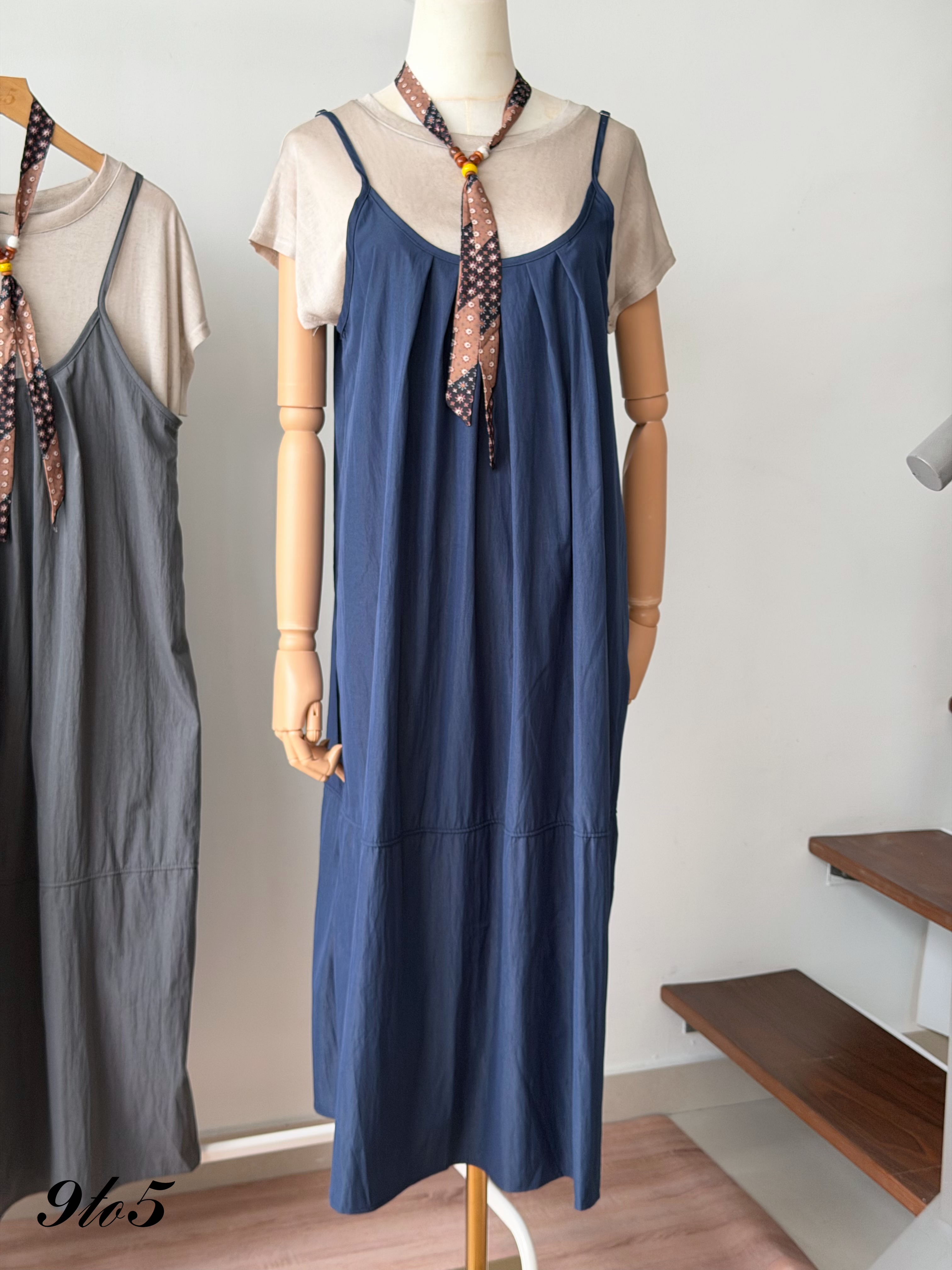 D2374 Tiered Camisole Dress Matching Set - 3 Colors