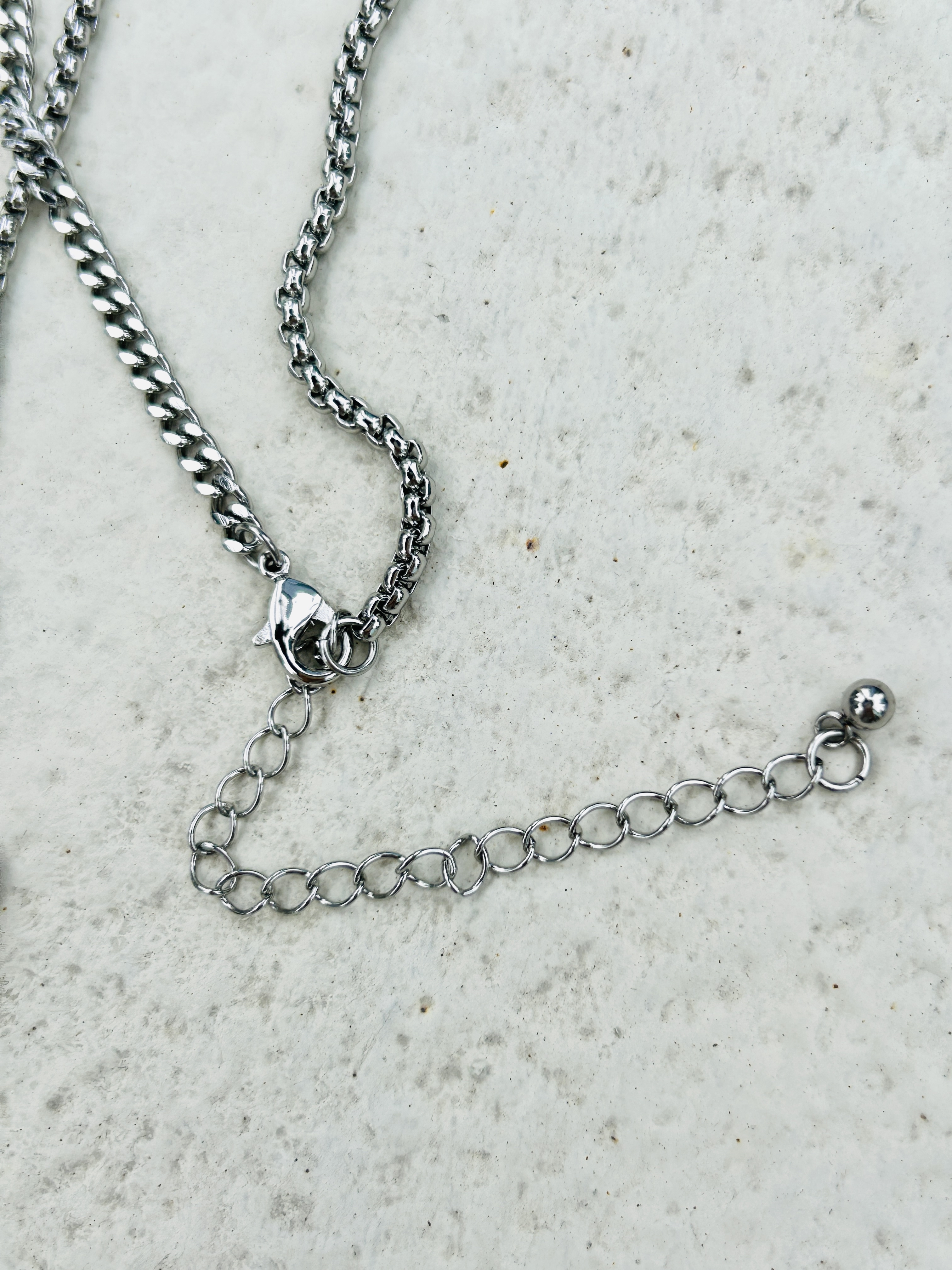 Silver moonstone stainless necklace