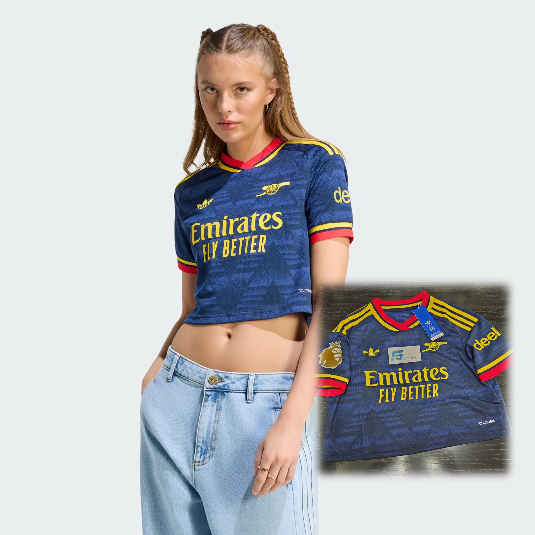 🍌重溫經典香蕉傳奇 Adidas Arsenal 阿仙奴 2026-27 女裝短版作客球迷版球衣 (可加印字章) KB5587