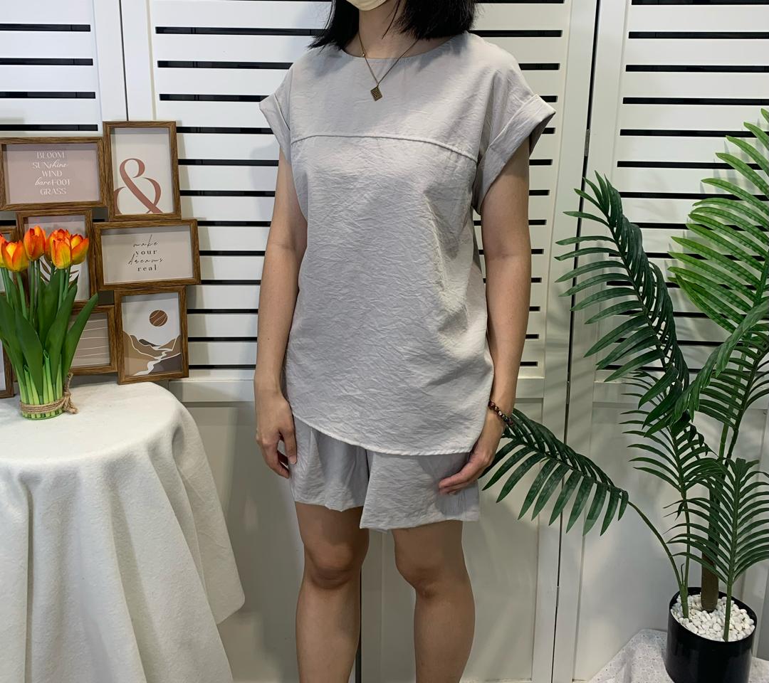 8173 Round Neck Back Button With RB S/Pant 