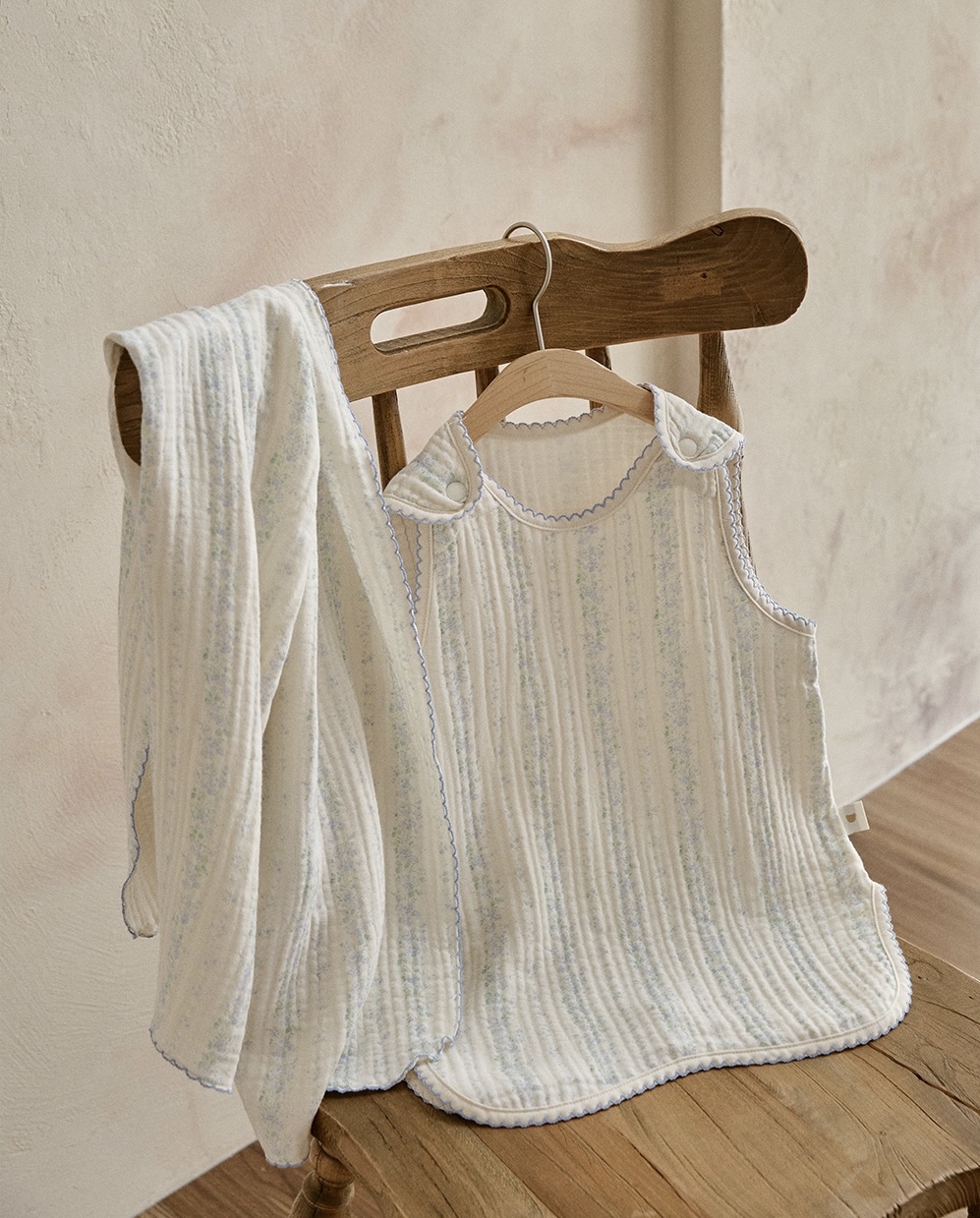 26S/S DTD Flora碎花溫馨系列-棉紗輕薄蓋毯 (M/L)