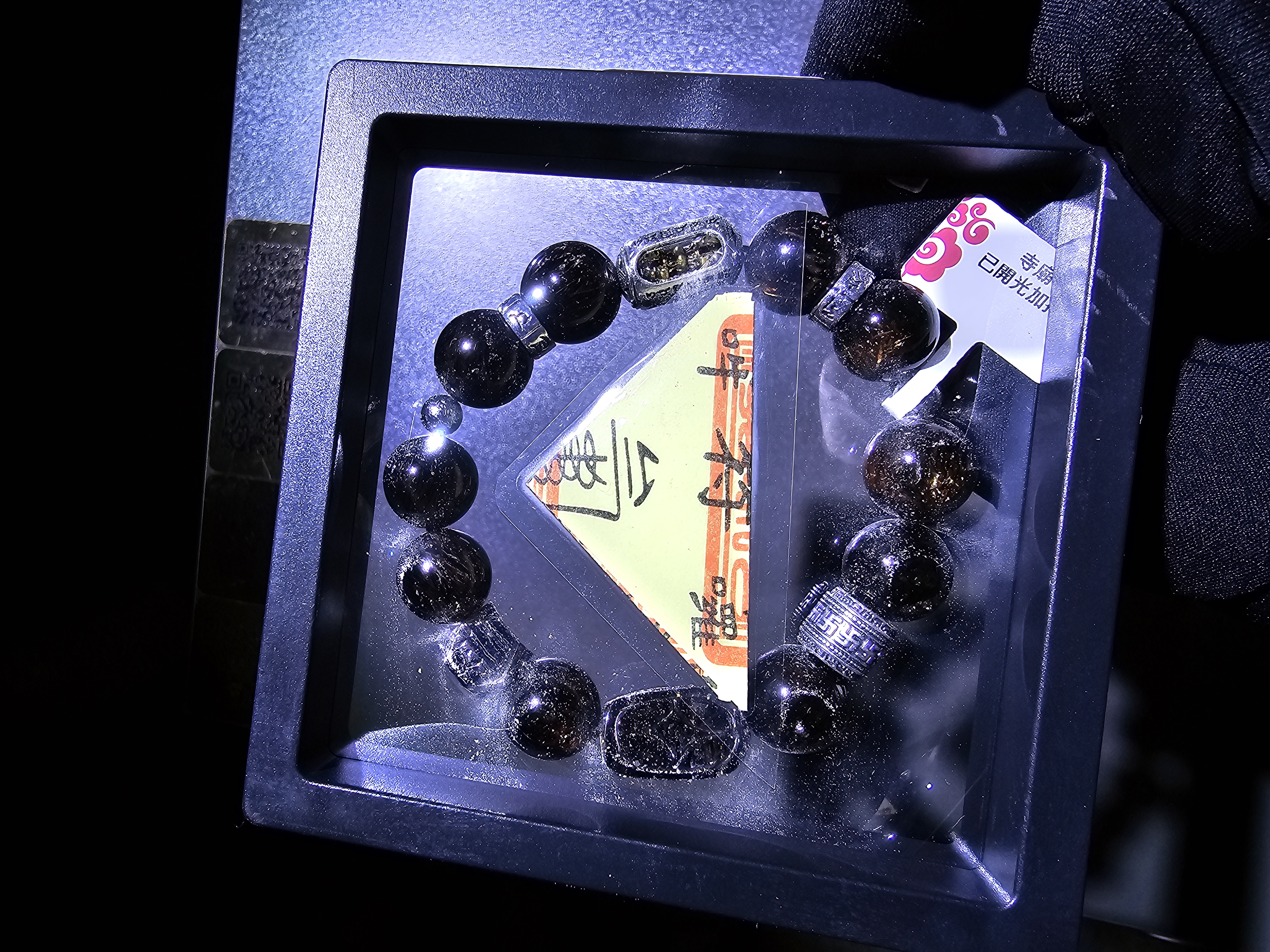 (已開光加持)(收藏級)(5.0) 貔貅天鐵萬字順筒珠+轉運珠特濃黑金超7 14.5+mm (No.PUT762)