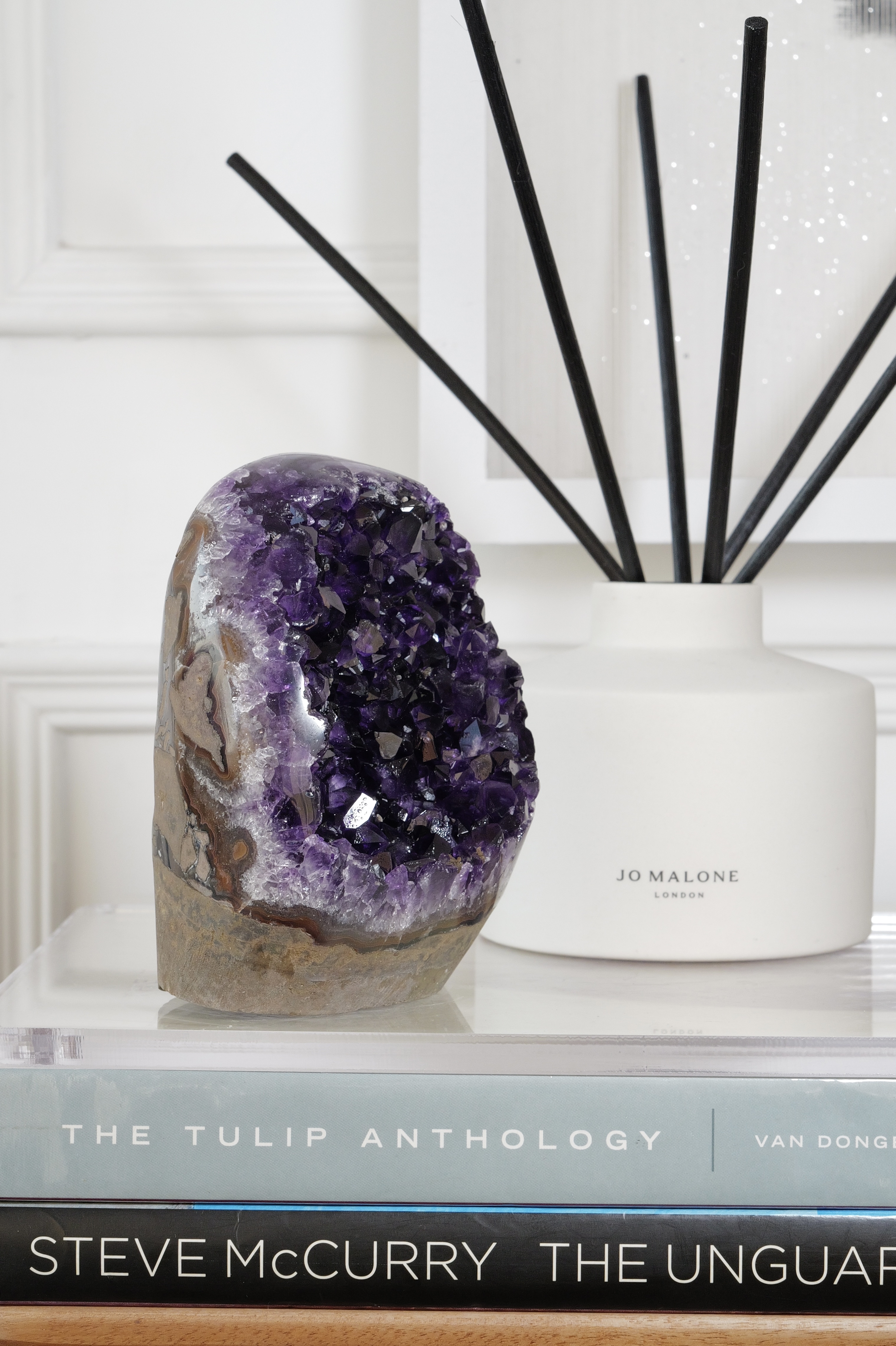 ༒ Uruguay 頂級帝王紫 1.4kg+瑪瑙晶牙背共生軟糖紫晶鎮༒ AM3008C31G1Asm-RA28*16JT