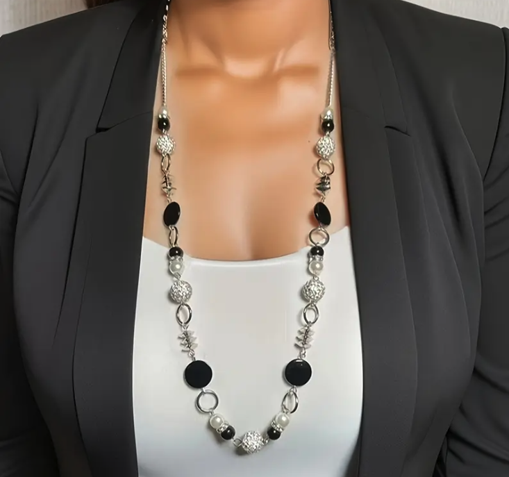 Beads And Pearls Mixed Long Necklace