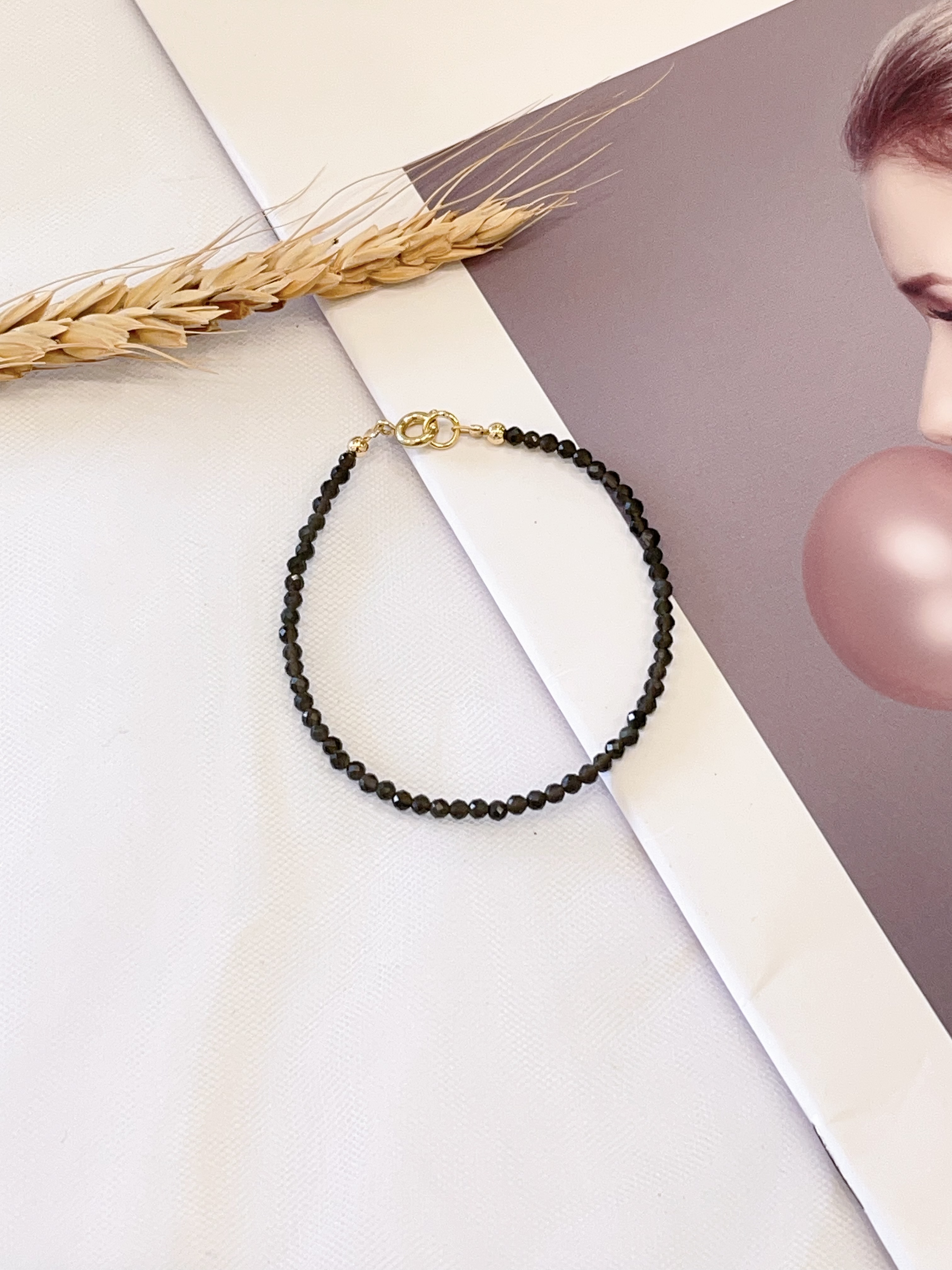 ⚫ 黑尖晶手串 Black Spinel Bracelet | 2.5mm