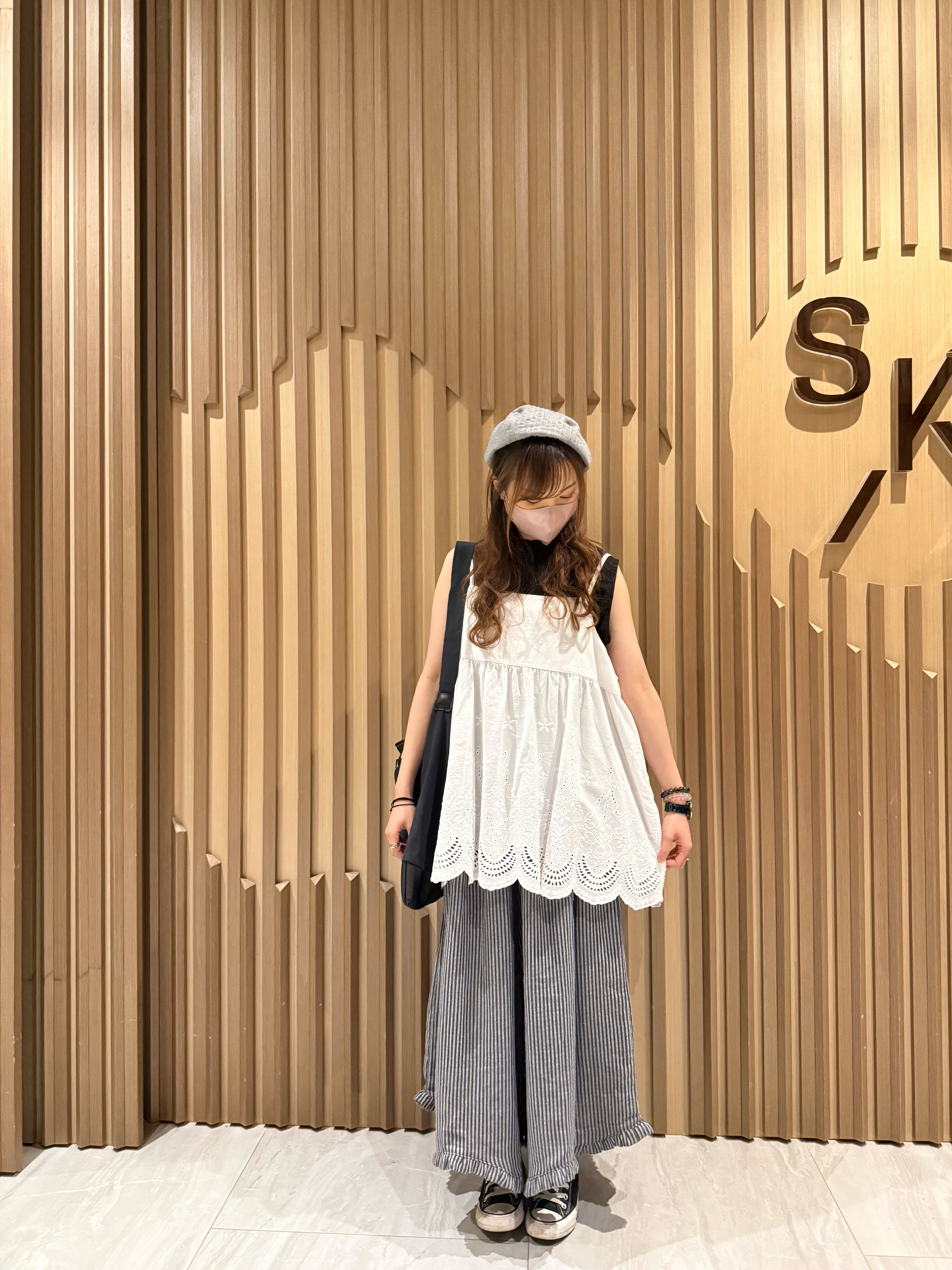 直間捲邊闊腳裙褲