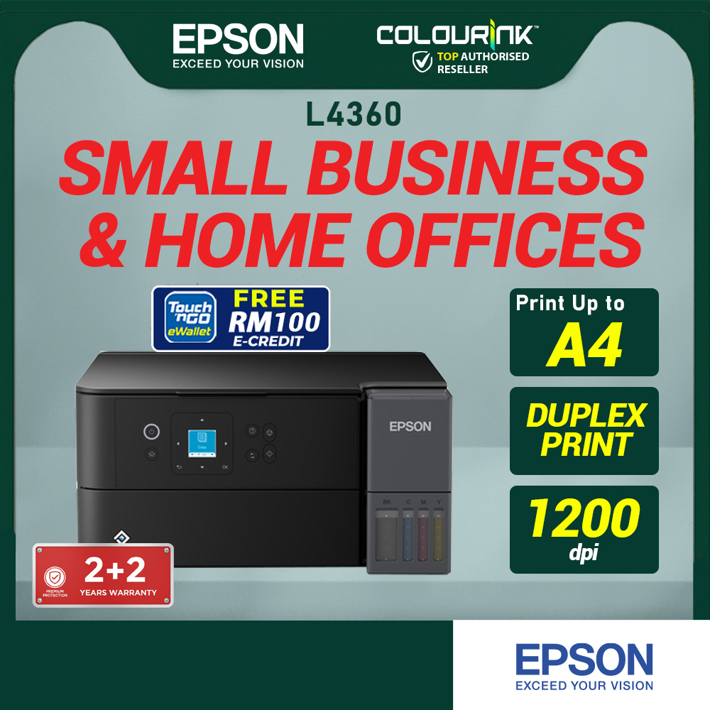 Epson EcoTank L4360 A4 3-in-1 Colour Refill Ink Tank Printer WiFi Mobile Print similar T430W T530W T730DW G3020 L3250