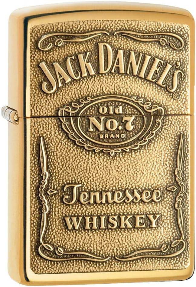 美國製造 | Zippo指定經銷商 Zippo 254BJD.428 Jack Daniel's 標誌打火機高光銅凸起徽章 Jack Daniel's Label Lighter High Polish Brass Raised Emblem