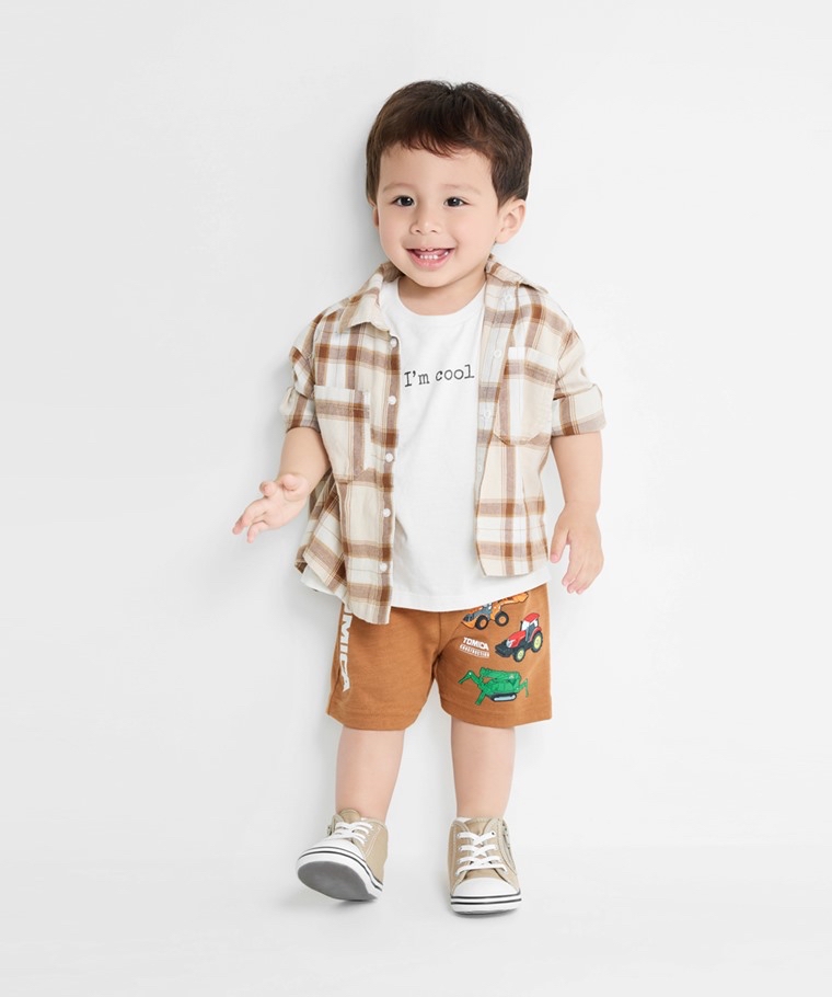 💚預訂 台灣直送💚Tomica三色車車印花竹節棉口袋短褲