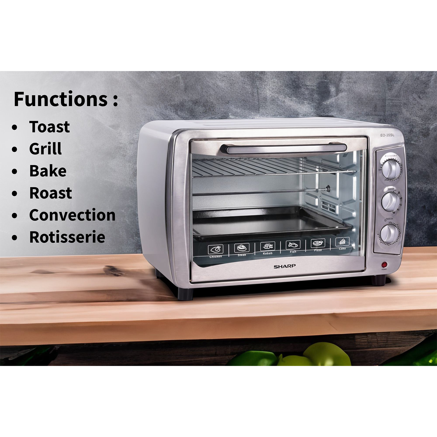 Sharp 35L Rotisserie Convection Electric Oven (EO35STMA)