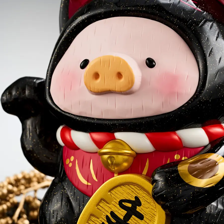 📦訂購 台灣代購 TOYZEROPLUS 罐頭豬 LuLu 仿木雕 黑貓 招財Lu公仔