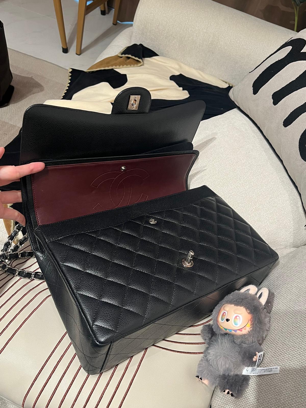 Chanel maxi jumbo A58601 黑色荔枝牛皮 100%Authentic ,98%new 閑置品 ✅card✅購買證書✅dust bag✅box ✨專門店售價$ 93900✨ 