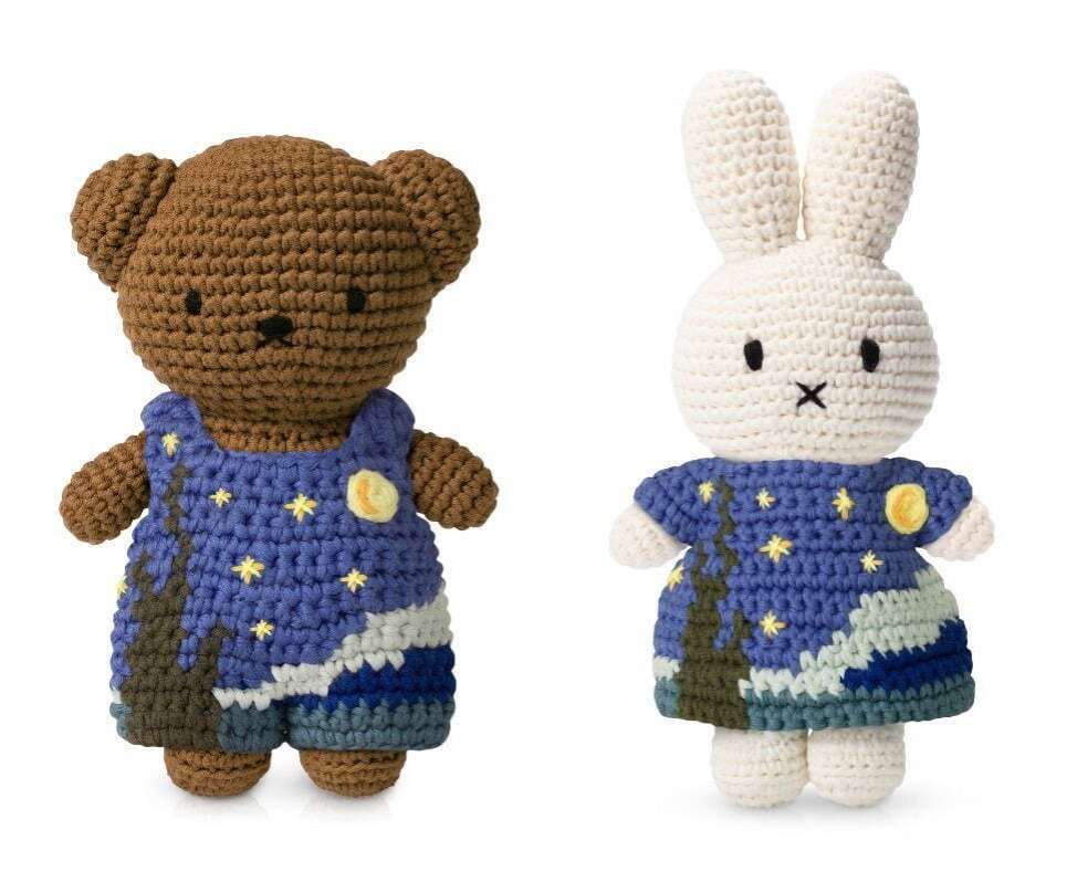 Miffy 梵谷名畫《星月夜》洋裝限定 鉤針毛絨公仔