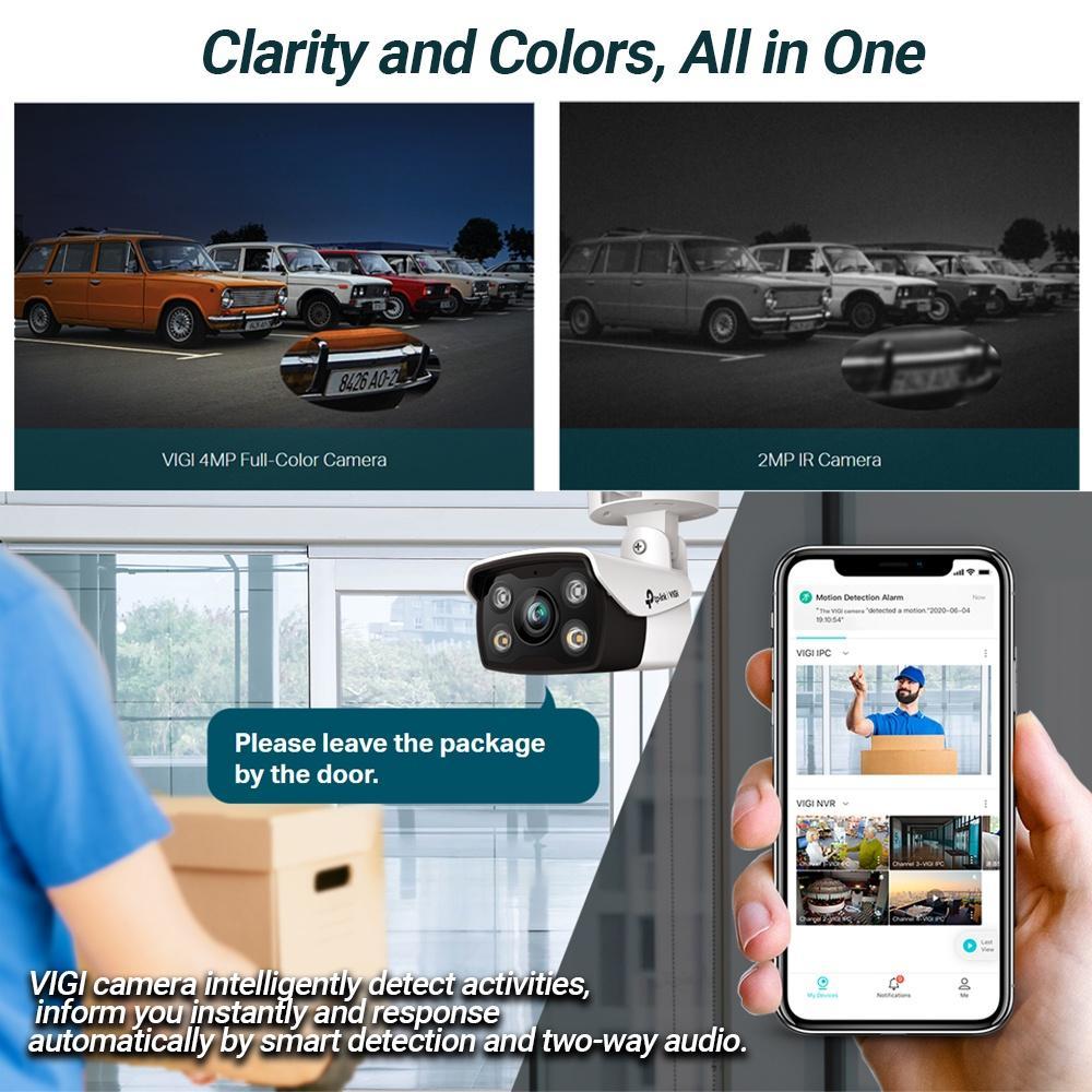 TP Link Vigi C320I 2MP 3MP 4MP 2.8mm 4mm PoE Full Colour Bullet Network Outdoor Camera CCTV
